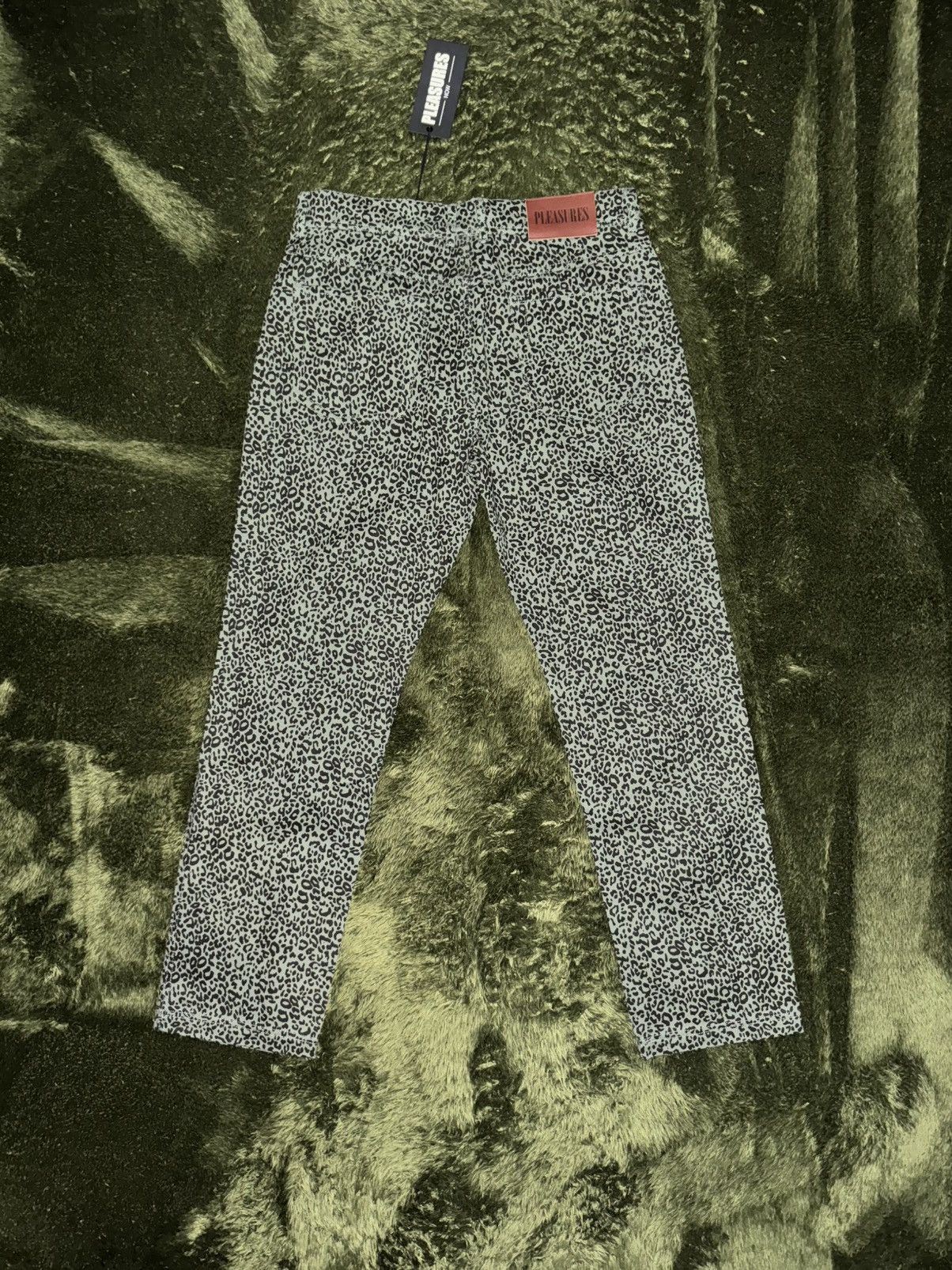 Pleasures [34] Pleasures crystal leopard pattern denim pants green Size US 34 / EU 50 - 7 Thumbnail