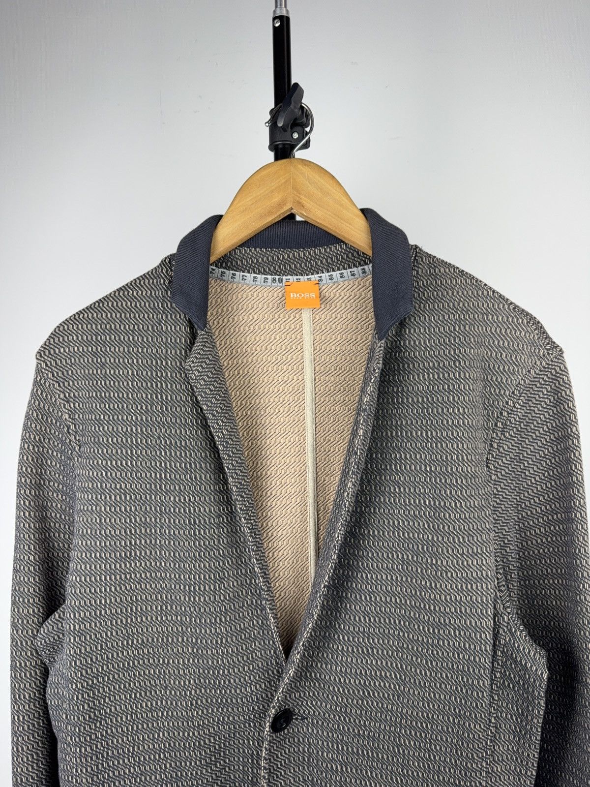 Hugo Boss Luxury 00s Hugo Boss Brown Jersey knit Blazer Jacket Size US L / EU 52-54 / 3 - 2 Thumbnail