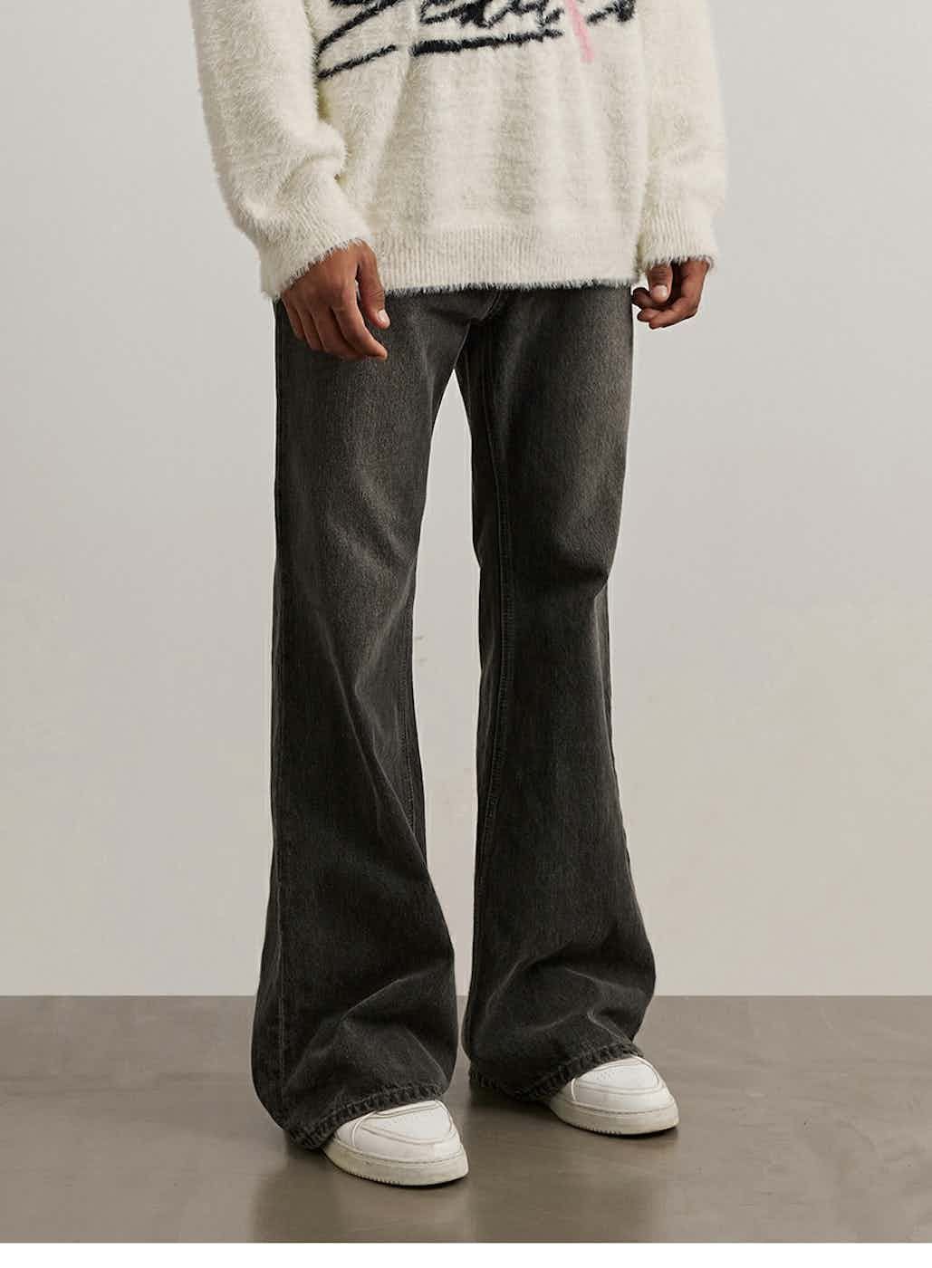 yuppie retro washed faded bootcut jeans