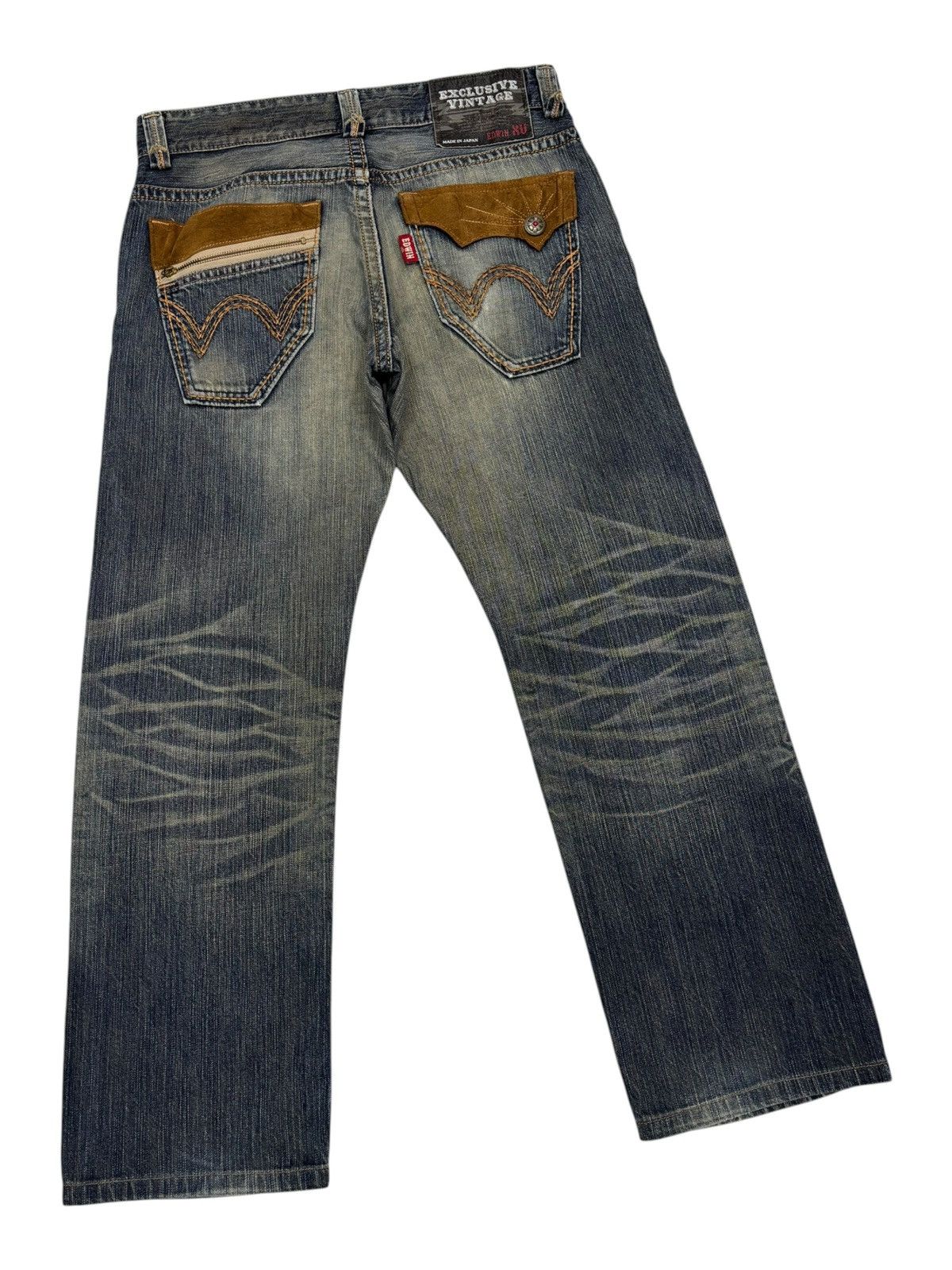 Kapital 🔥EDWIN EXCLUSIVE VINTAGE MUD WASH RUSTY JEANS DISTRESSED Size US 34 / EU 50 - 4 Thumbnail