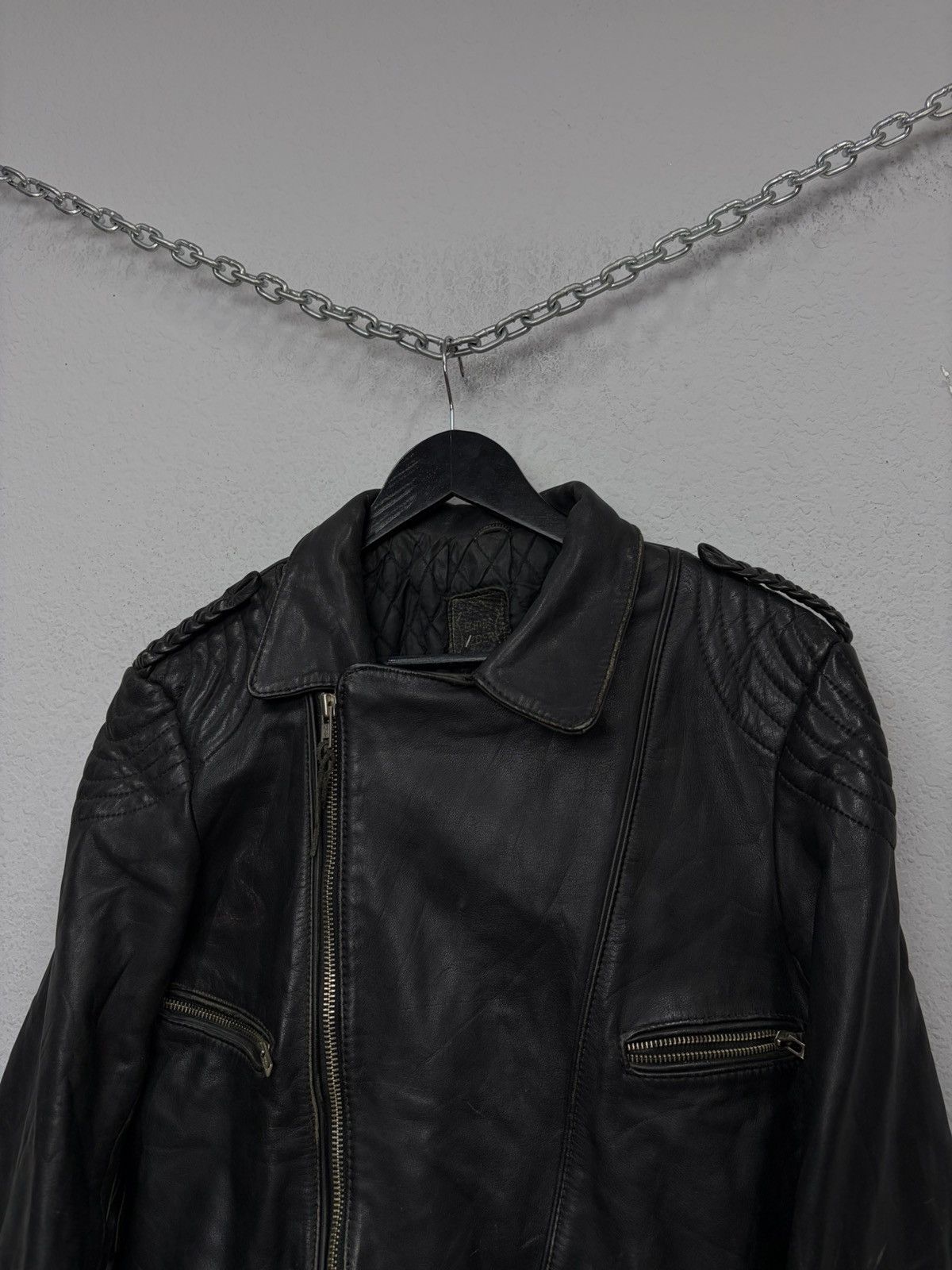 Hedi Slimane VTG Distressed Black Leather Biker Jacket Rick Owens Vibe Size US S / EU 44-46 / 1 - 8 Thumbnail