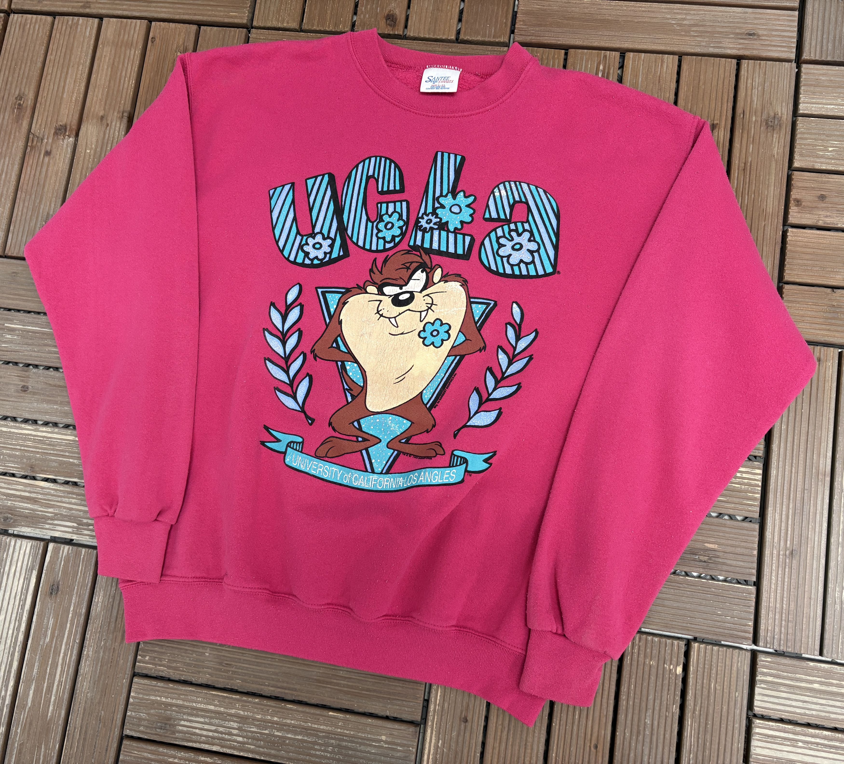 Vintage UCLA Bruins Taz Vintage Pink Crewneck Sweater Size US L / EU 52-54 / 3 - 4 Thumbnail