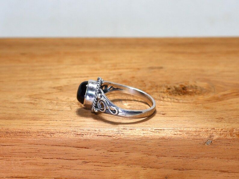 Handmade Smoky Quartz Ring, Handmade Sterling Silver Promise Ring Size ONE SIZE - 5 Thumbnail