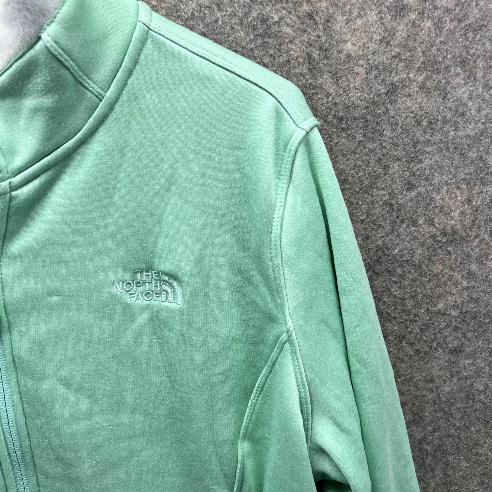 The North Face VINTAGE? No — The North Face Sweater Women XL Teal Full Zip Polyester Fleece Logo All Seasons Winter Fall Spring Casual Womens Regular Size XL / US 12-14 / IT 48-50 - 4 Thumbnail