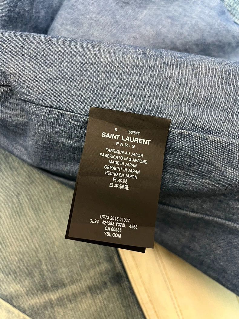 Yves Saint Laurent Saint LaruentSpring/Summer 16 Washed Denim Raw Fringed Frin Size US S / EU 44-46 / 1 - 5 Thumbnail