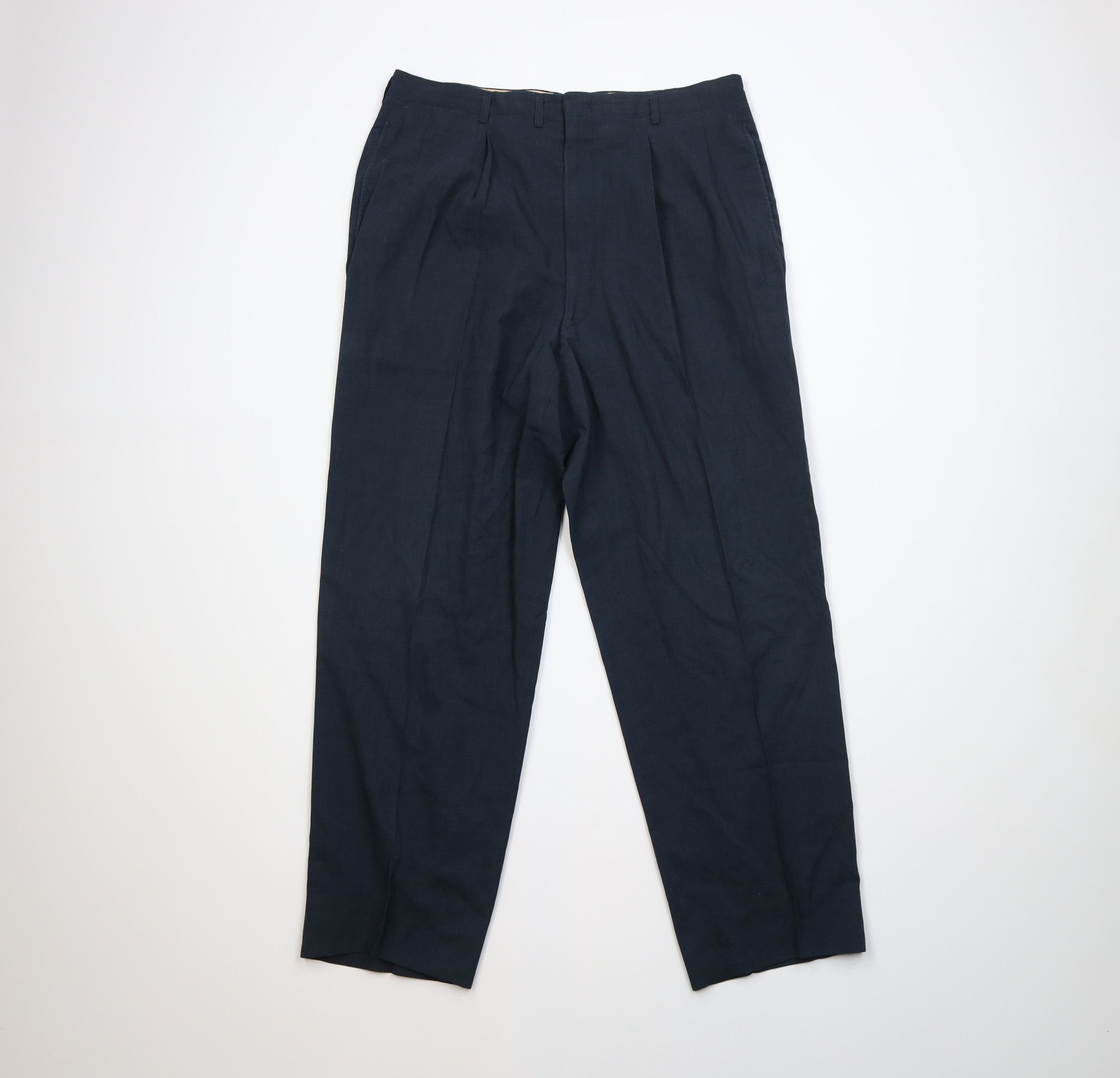 Vintage Vintage 50s Hollywood Regency Knit Chino Pants Blue USA Size US 34 / EU 50 - 1 Thumbnail