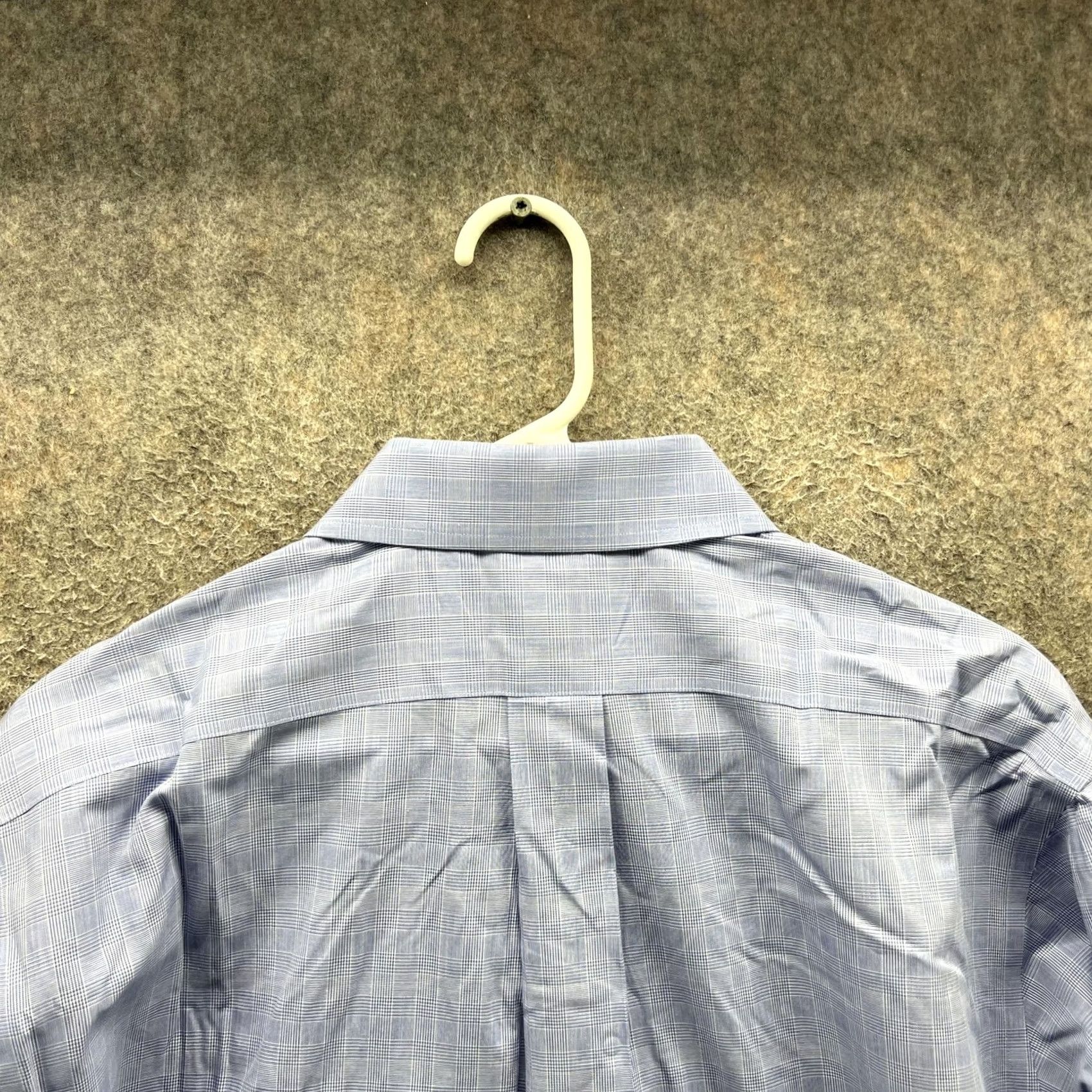 Brooks Brothers Brooks Brothers Dress Shirt Mens 16 34/35 Blue Check Regular Non-Iron 100% Cotton Button Front Short Sleeve? Size 42R - 7 Thumbnail