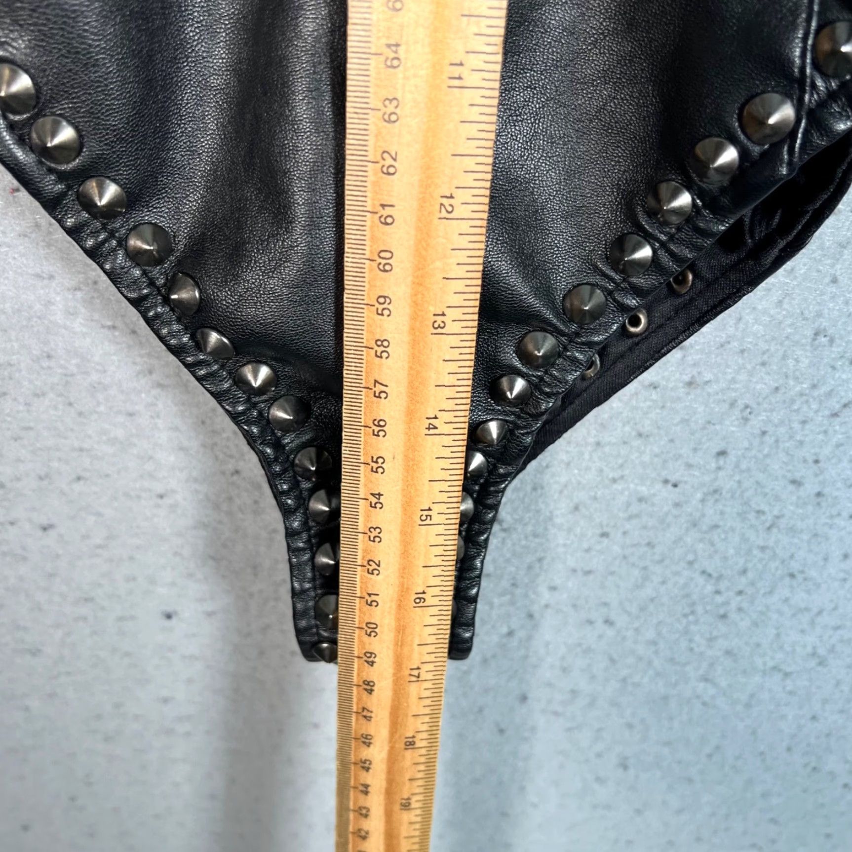 Vintage Club Exx Bodysuit XS Black Faux Leather Studded Buckles Zipper Back Women Sleeveless Shirt? Size XS / US 0-2 / IT 36-38 - 7 Thumbnail