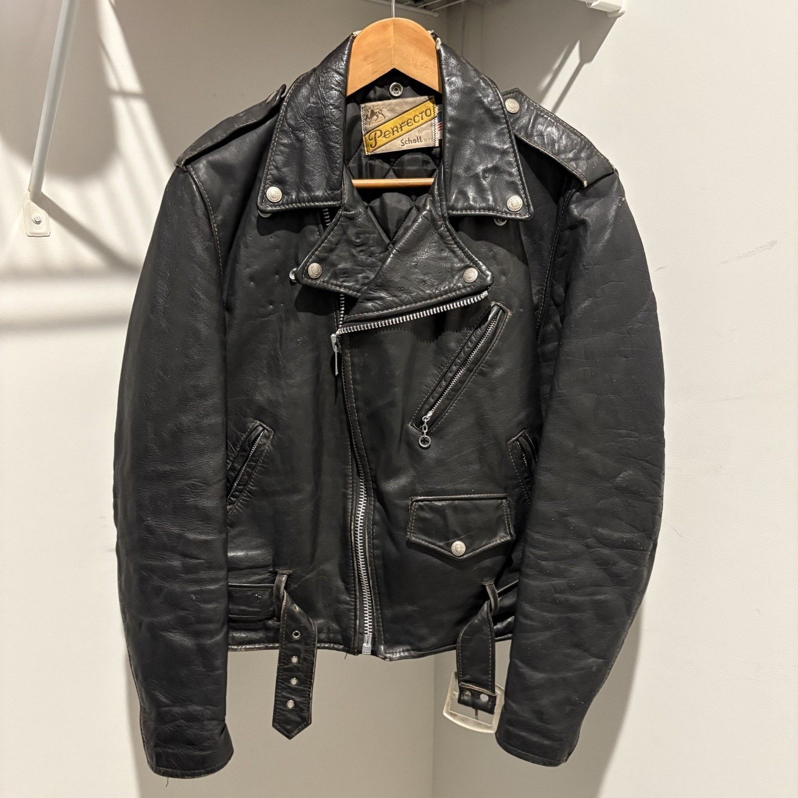 Schott × Vintage Vintage Schott Perfecto 618 Steer Hide Leather Jacket 40 Size US M / EU 48-50 / 2 - 1 Thumbnail