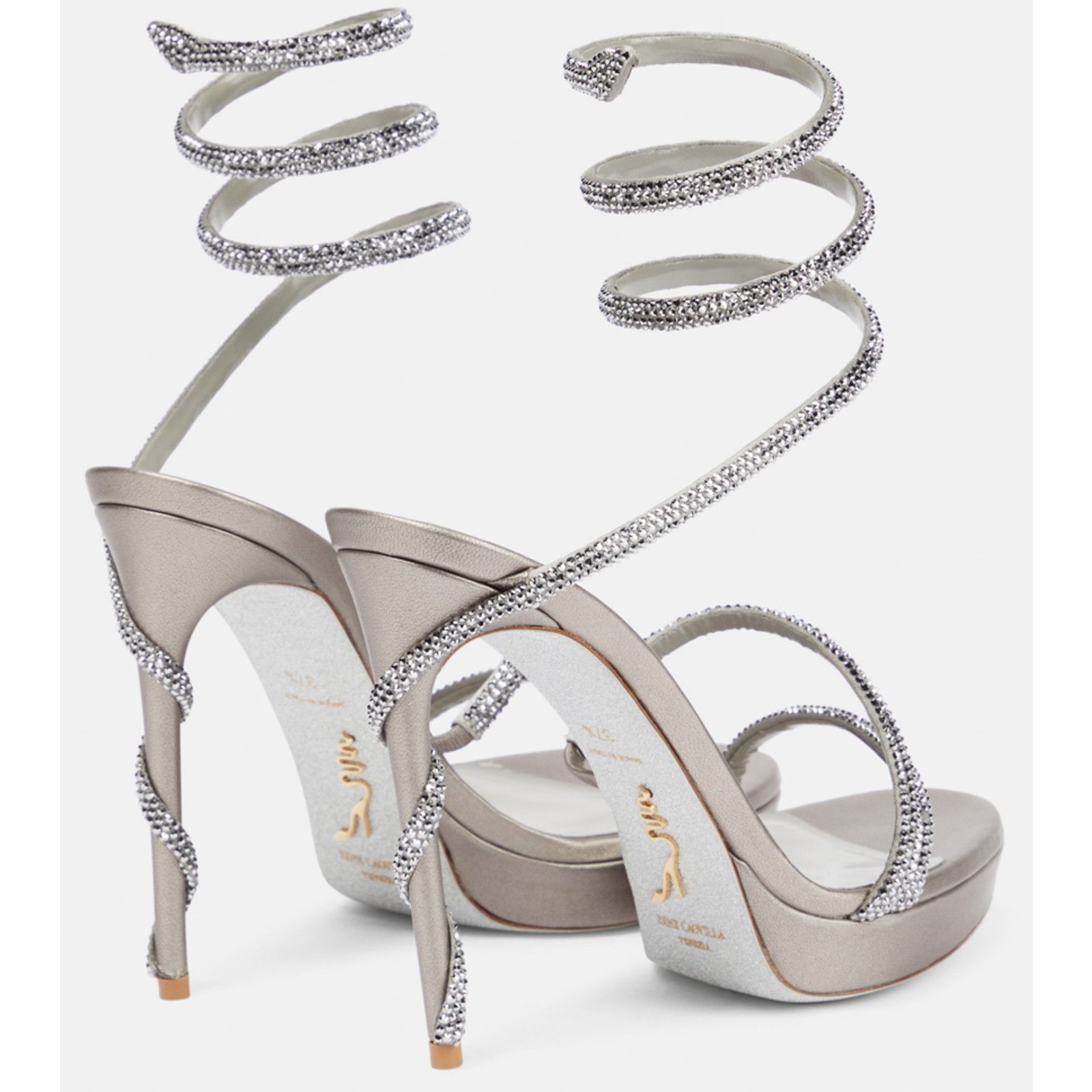 Rene Caovilla Margot Crystal Platform Wrap Strap Sandal Heel Pump 38 Size US 8 / IT 38 - 10 Thumbnail