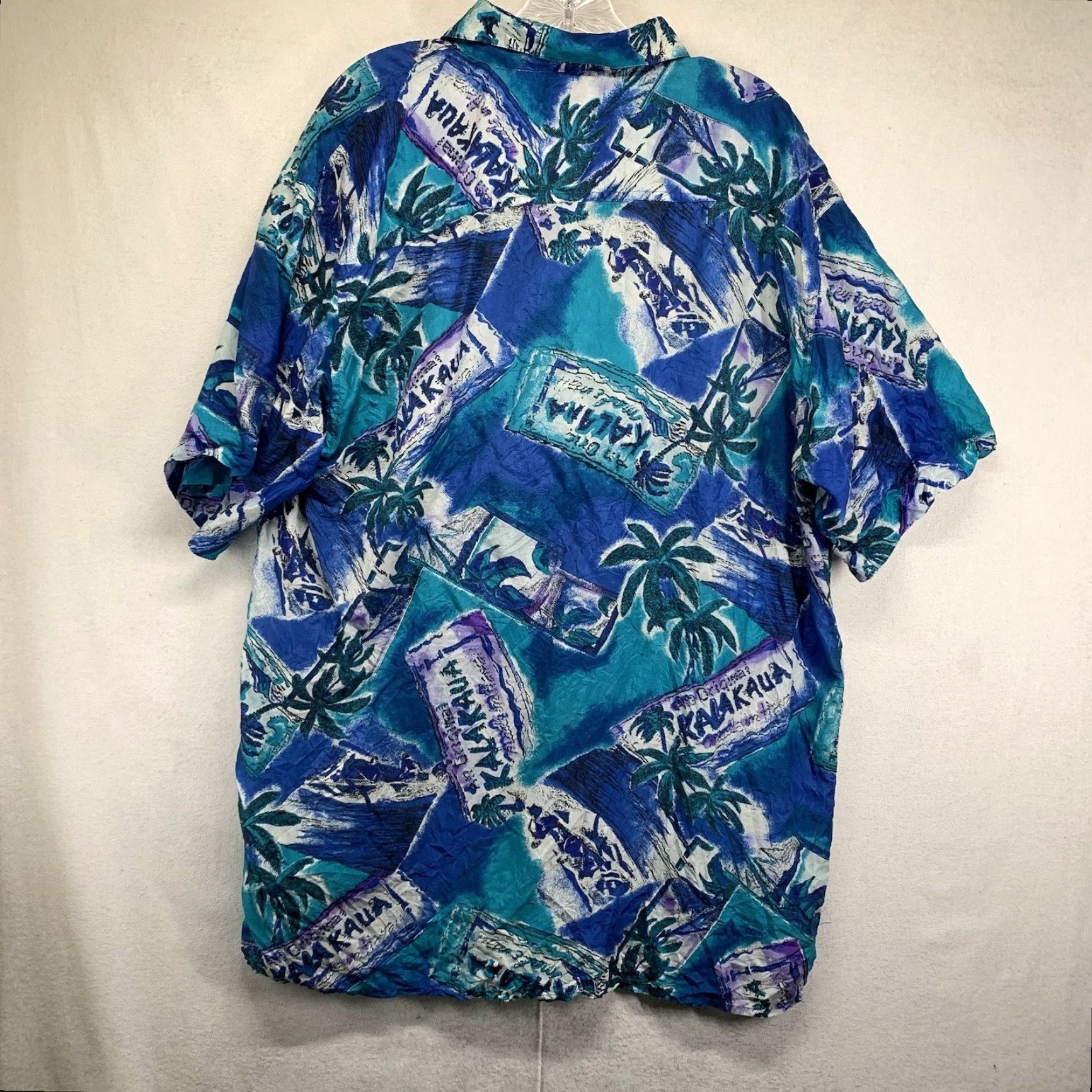 Vintage VINTAGE Robert Stock Silk Hawaiian Geometric Button-Up Shirt XL Blue 80s 90s Mens Size US XL / EU 56 / 4 - 2 Thumbnail