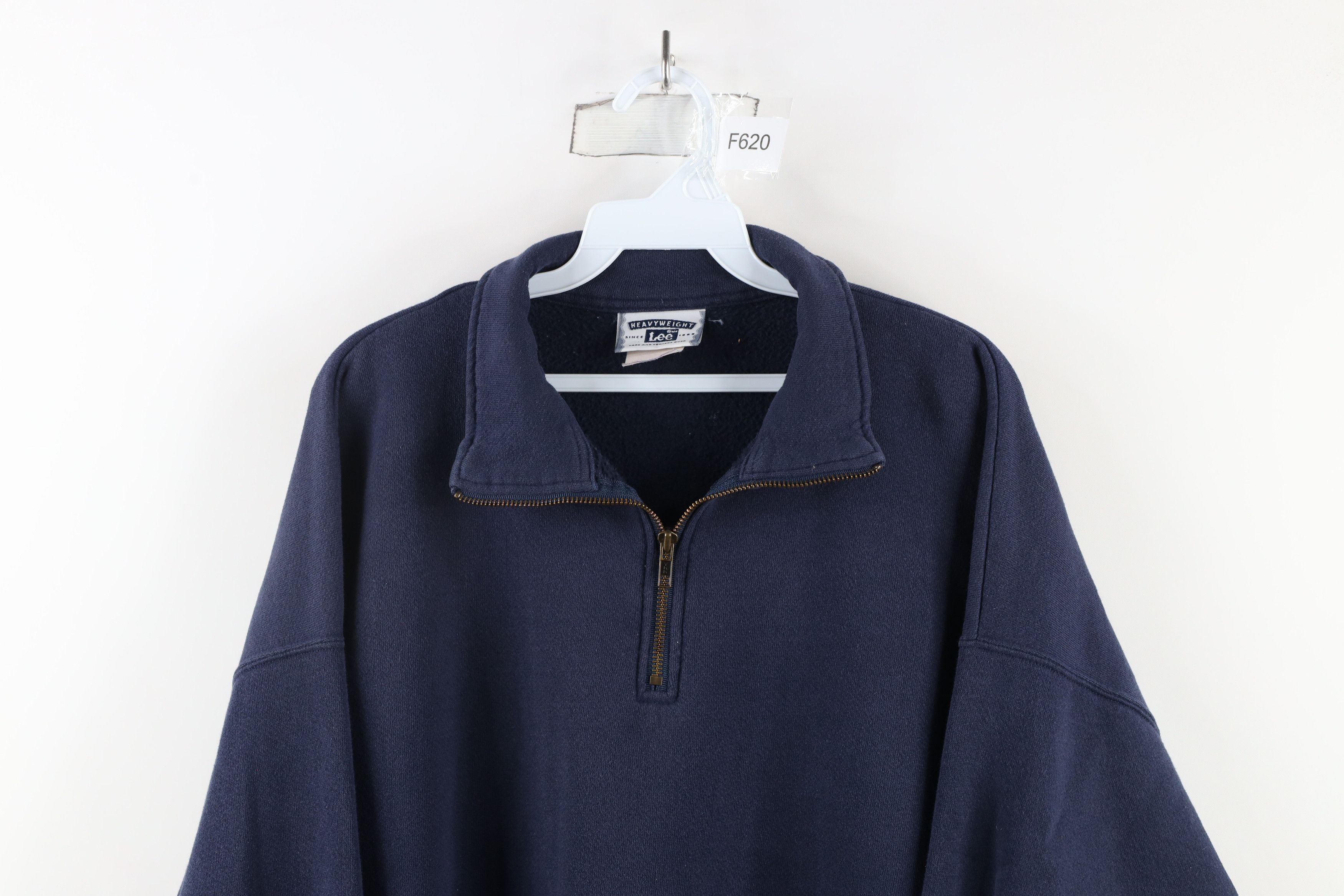 Vintage Vintage 90s Streetwear Heavyweight Half Zip Sweatshirt Blue Size US XXL / EU 58 / 5 - 2 Thumbnail