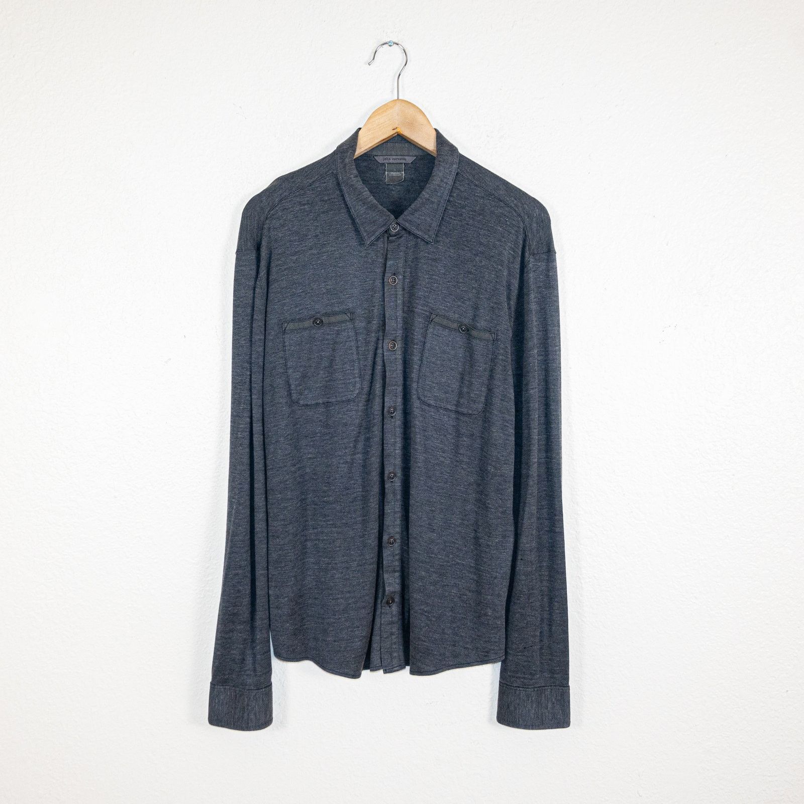 John Varvatos John Varvatos Collection Silk Cotton Button up Shirt Gray Size US L / EU 52-54 / 3 - 1 Thumbnail