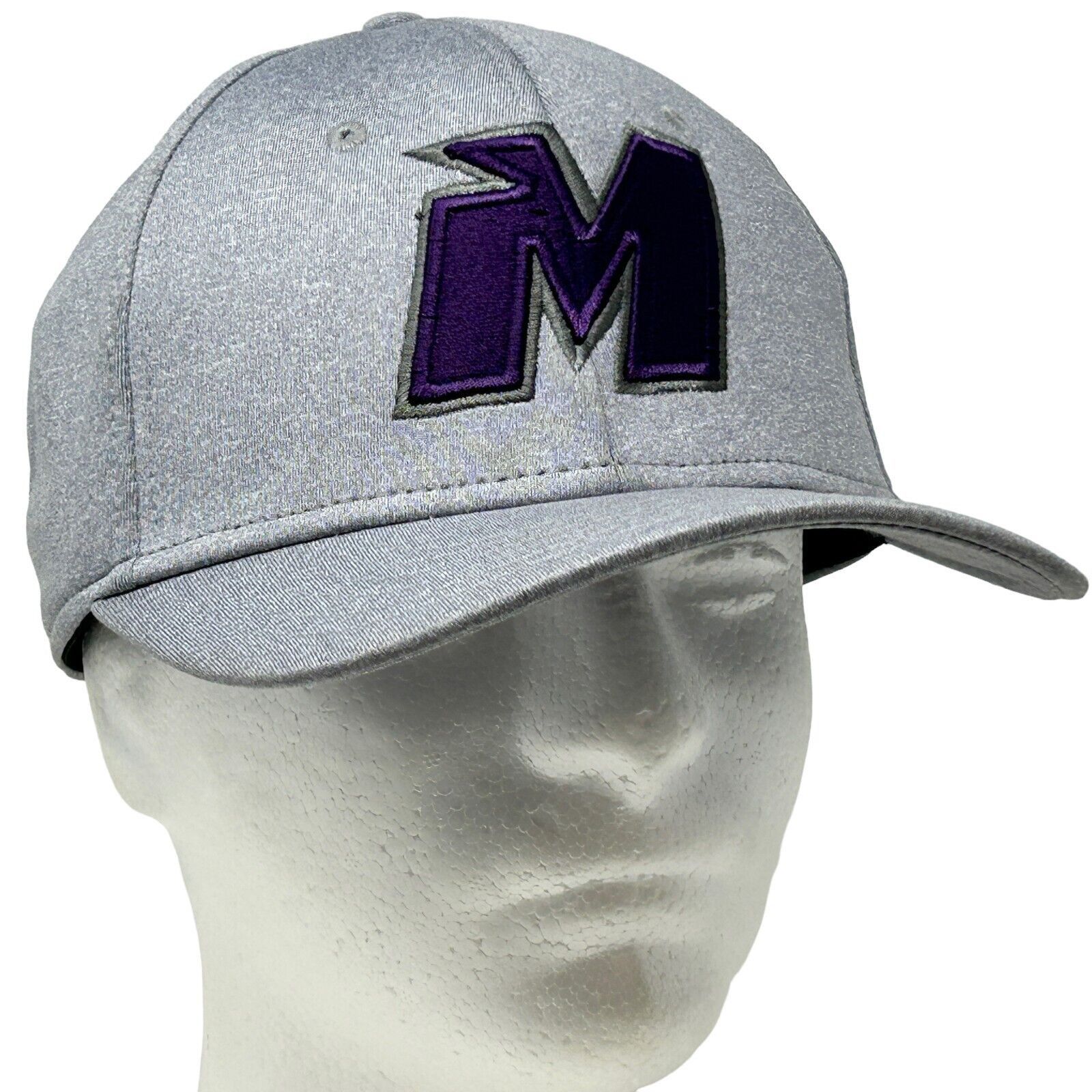 Ac Purple Letter M Hat Light Gray Six Panel Snapback Cap | Grailed