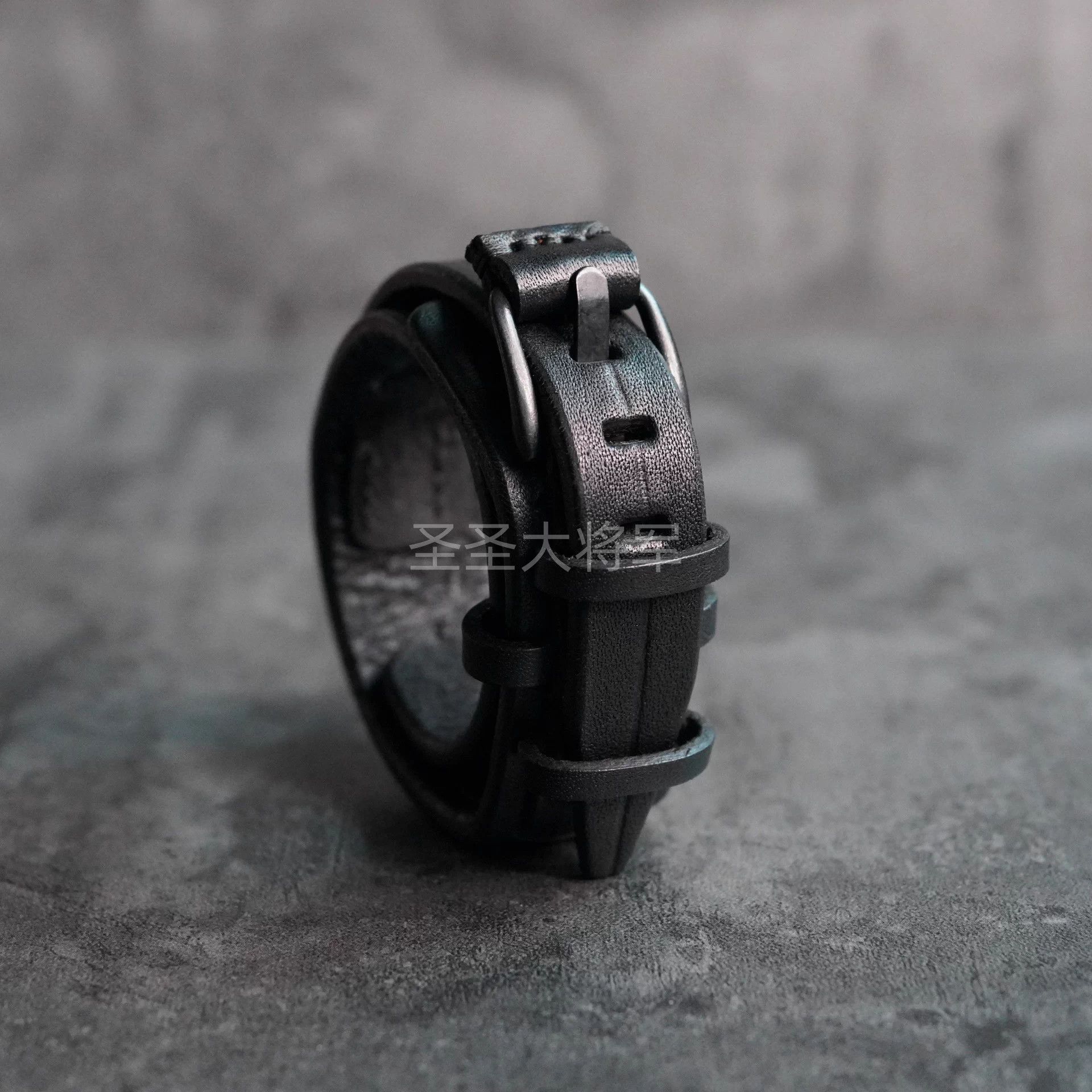 Julius Julius 7 Black Leather Layered Bracelet (New) Size ONE SIZE - 3 Thumbnail