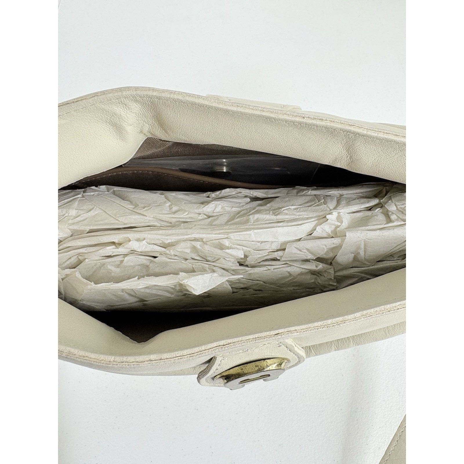 Etienne Aigner VTG 60 70s ETIENNE AIGNER Shoulder Handbag Ivory Leather NOS Size ONE SIZE - 6 Thumbnail