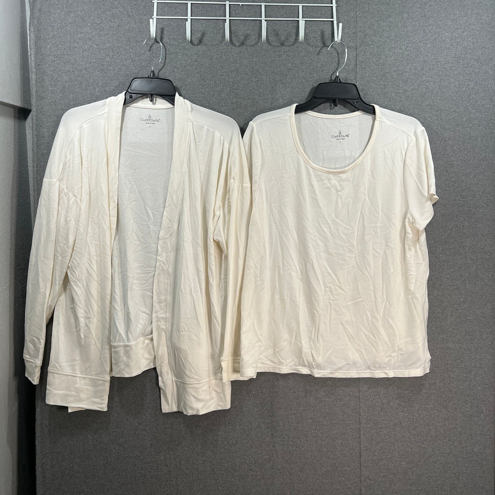 Other Cuddl Duds Seriously Soft 2-Piece Tee & Wrap Set Hthr Porcel Size L / US 10 / IT 46 - 1 Thumbnail