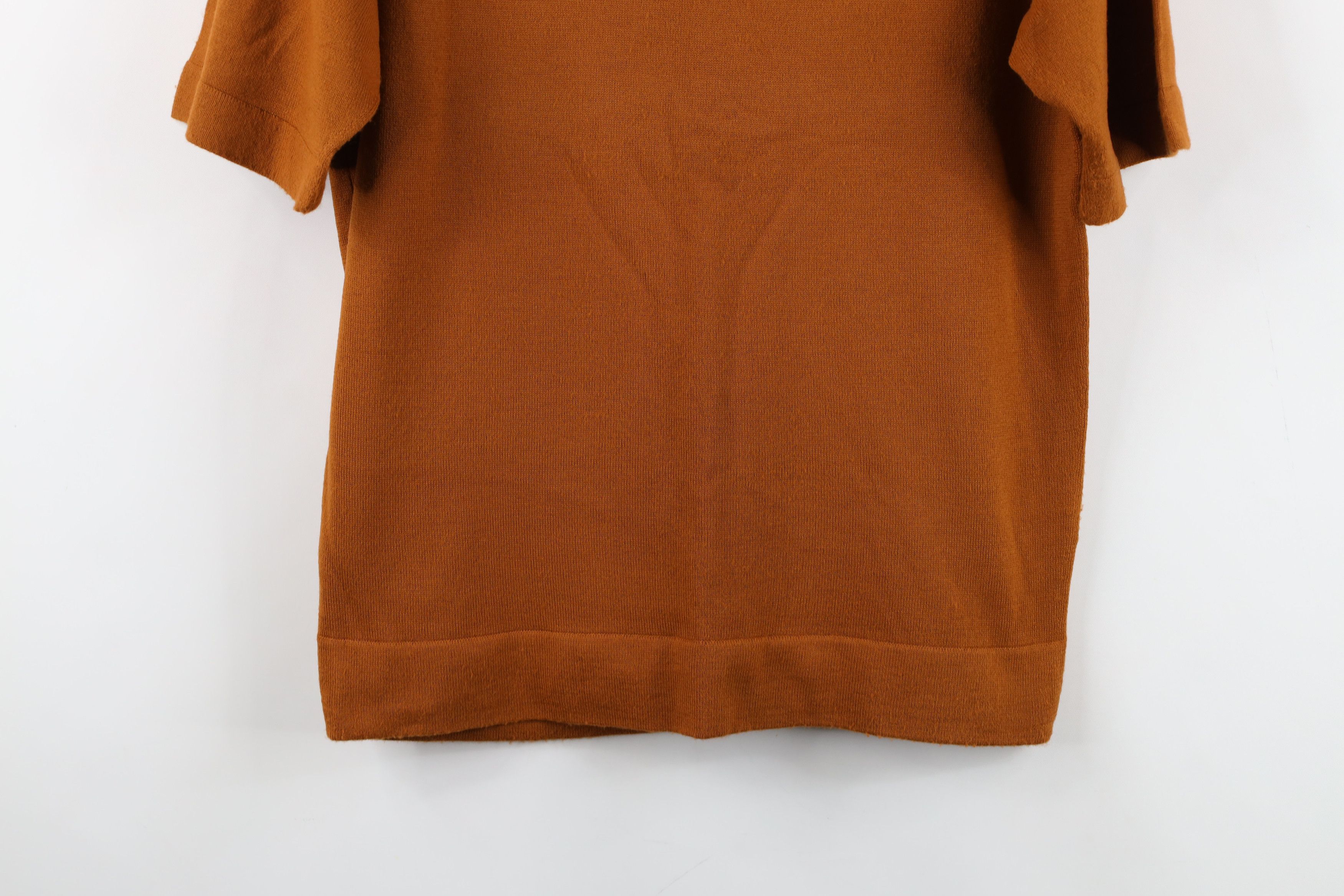 Vintage 50s Streetwear Short Sleeve Sweater Burnt Orange USA