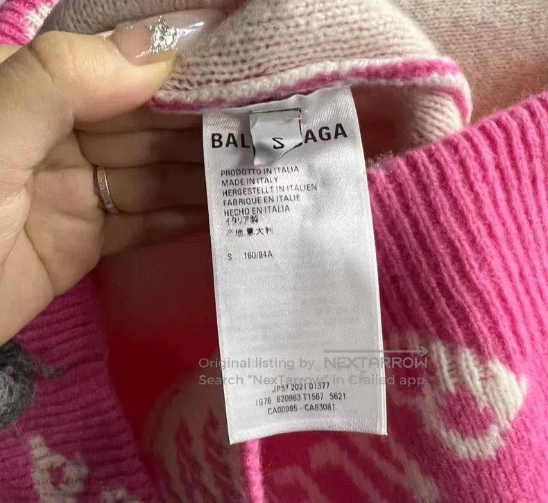 Balenciaga Balenciaga Pink Logo Wool Knit Cardigan. Size US XS / EU 42 / 0 - 5 Thumbnail