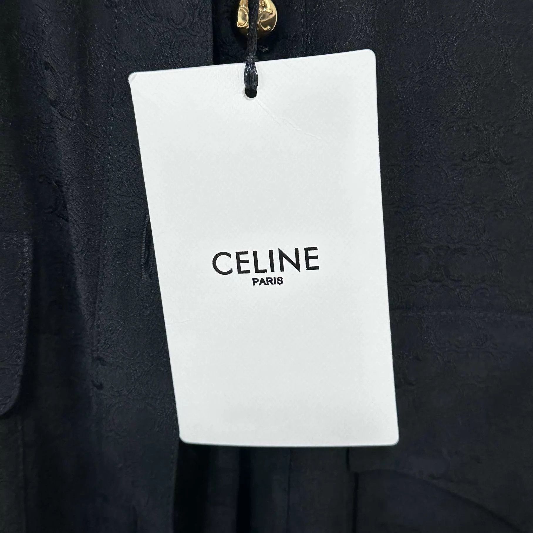 Celine Celine Triomphe monogram gold button shirt FR38 New W/ Tags Size XS / US 0-2 / IT 36-38 - 4 Thumbnail