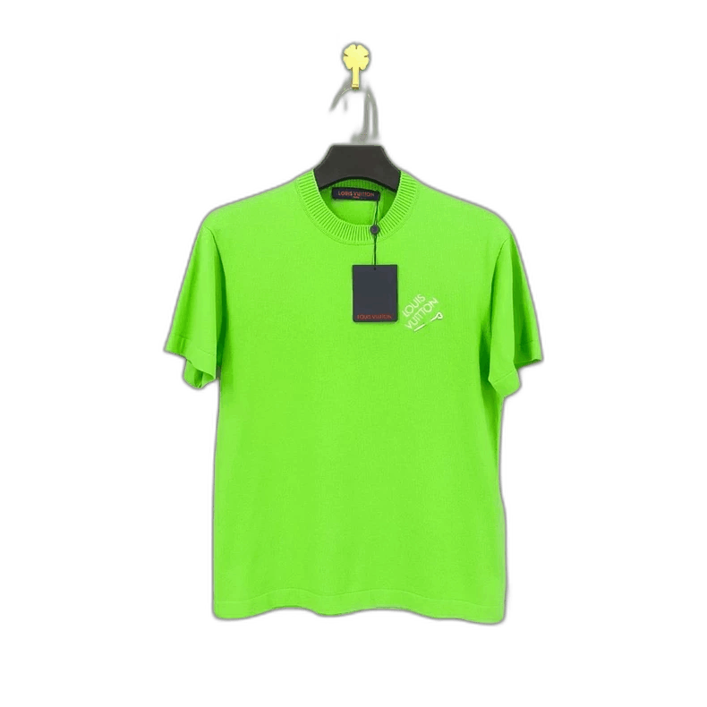 louis vuitton green logo short sleeve t-shirt