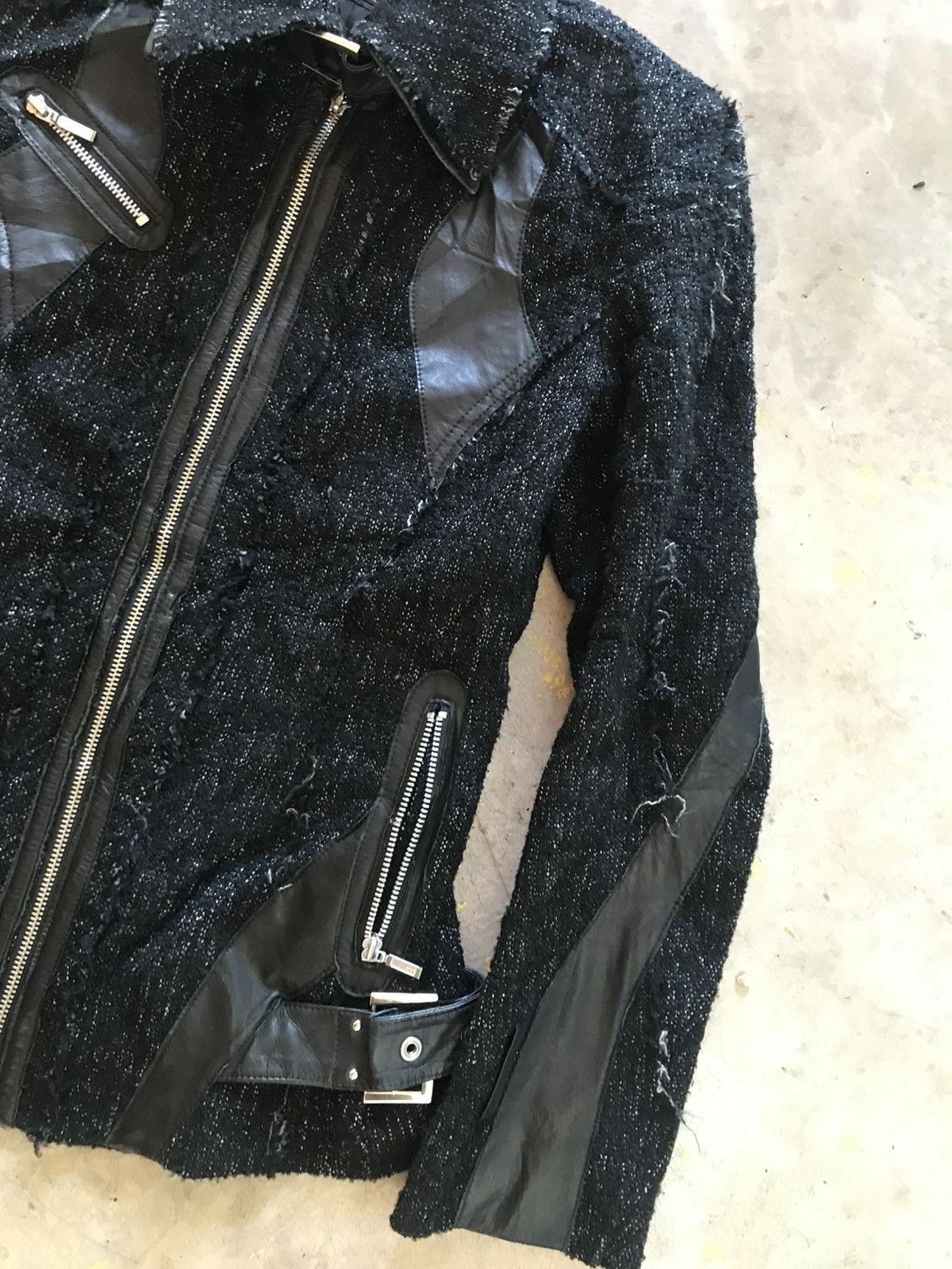 5351 POUR LES FEMMES 00s Patch Work Tweed Jacket Size M / US 6-8 / IT 42-44 - 5 Thumbnail