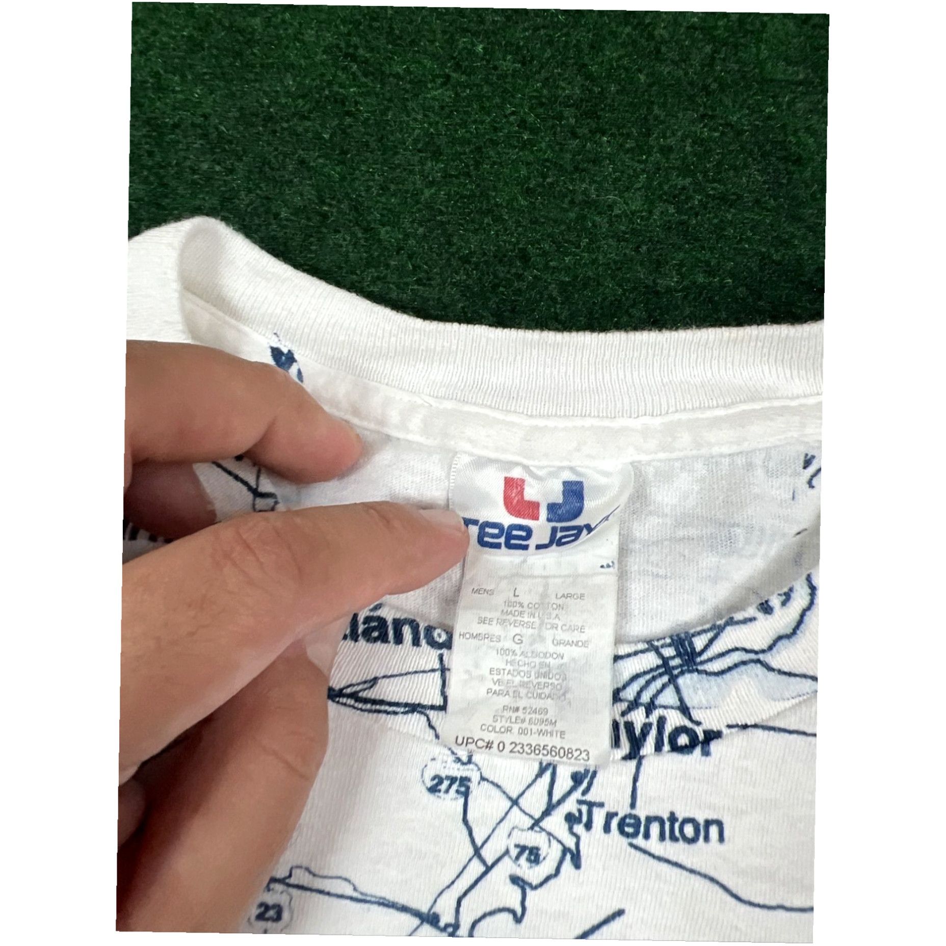 TEE JAYS Vtg Ohio Map White T-Shirt size large all over print big graphic 90s Size L / US 10 / IT 46 - 6 Thumbnail
