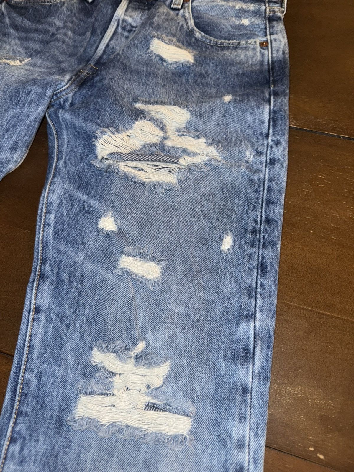 Levi's × Levi's Vintage Clothing × Vintage Levi’s 501’s distressed vintage jeans Size US 30 / EU 46 - 3 Thumbnail