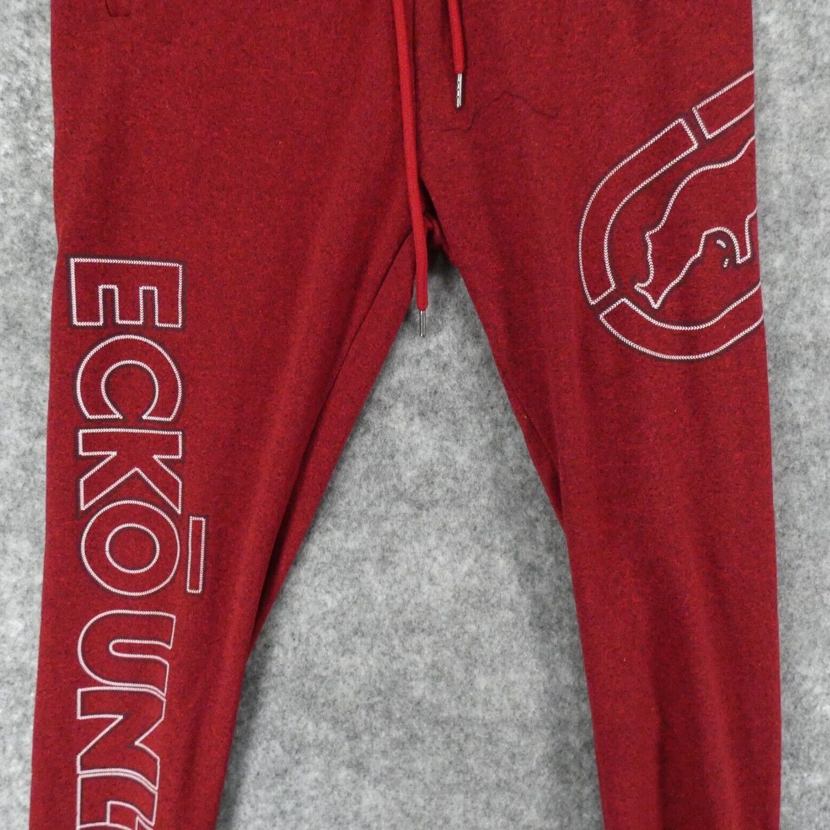 Ecko Unltd. Ecko Unltd Pants Mens M Fleece Jogger Red Drawstring Logo Spell Out Size US 31 - 4 Thumbnail