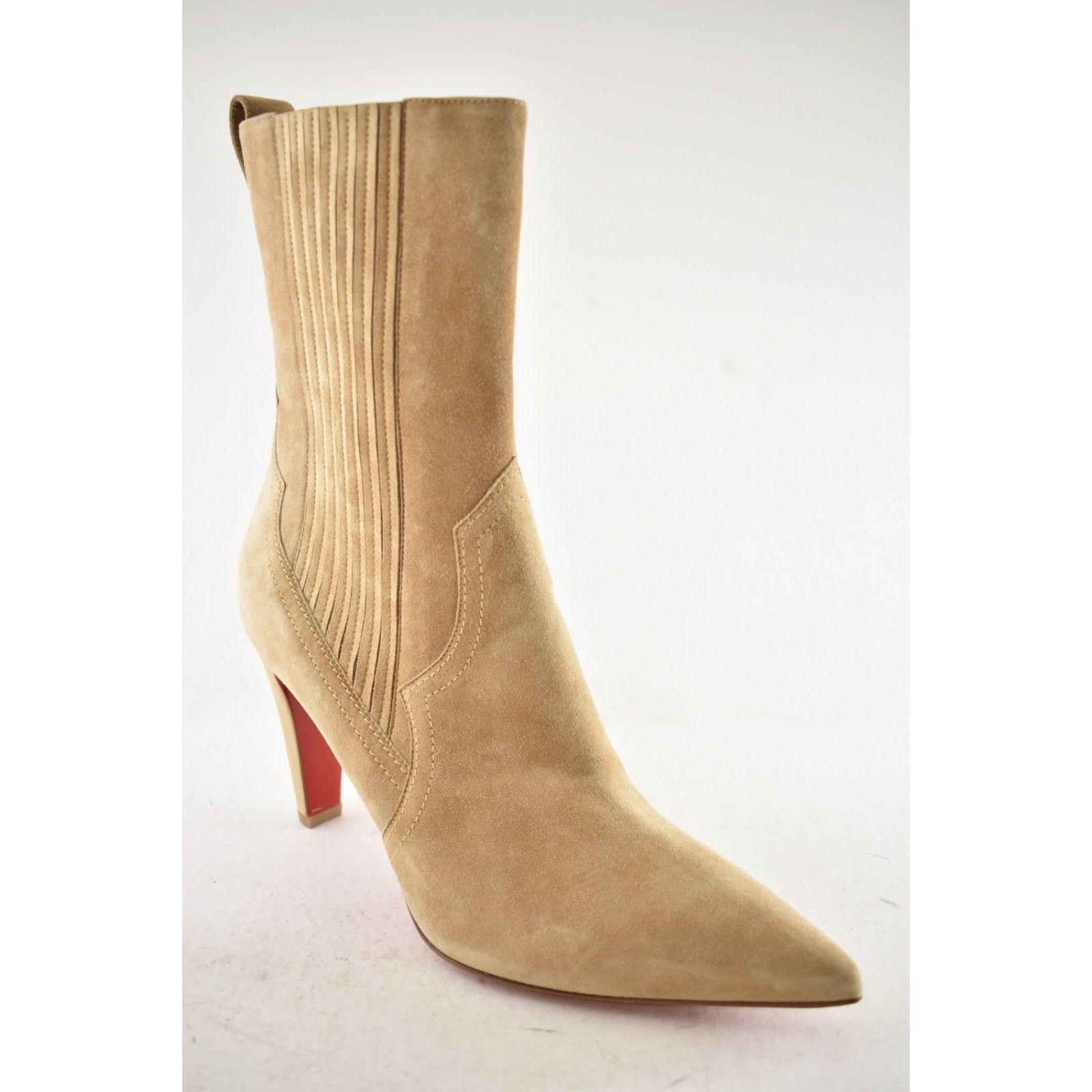 Christian Louboutin Christian Louboutin Santigag 85 Beige Suede Ankle Boot 39.5 Size US 9.5 / IT 39.5 - 6 Thumbnail