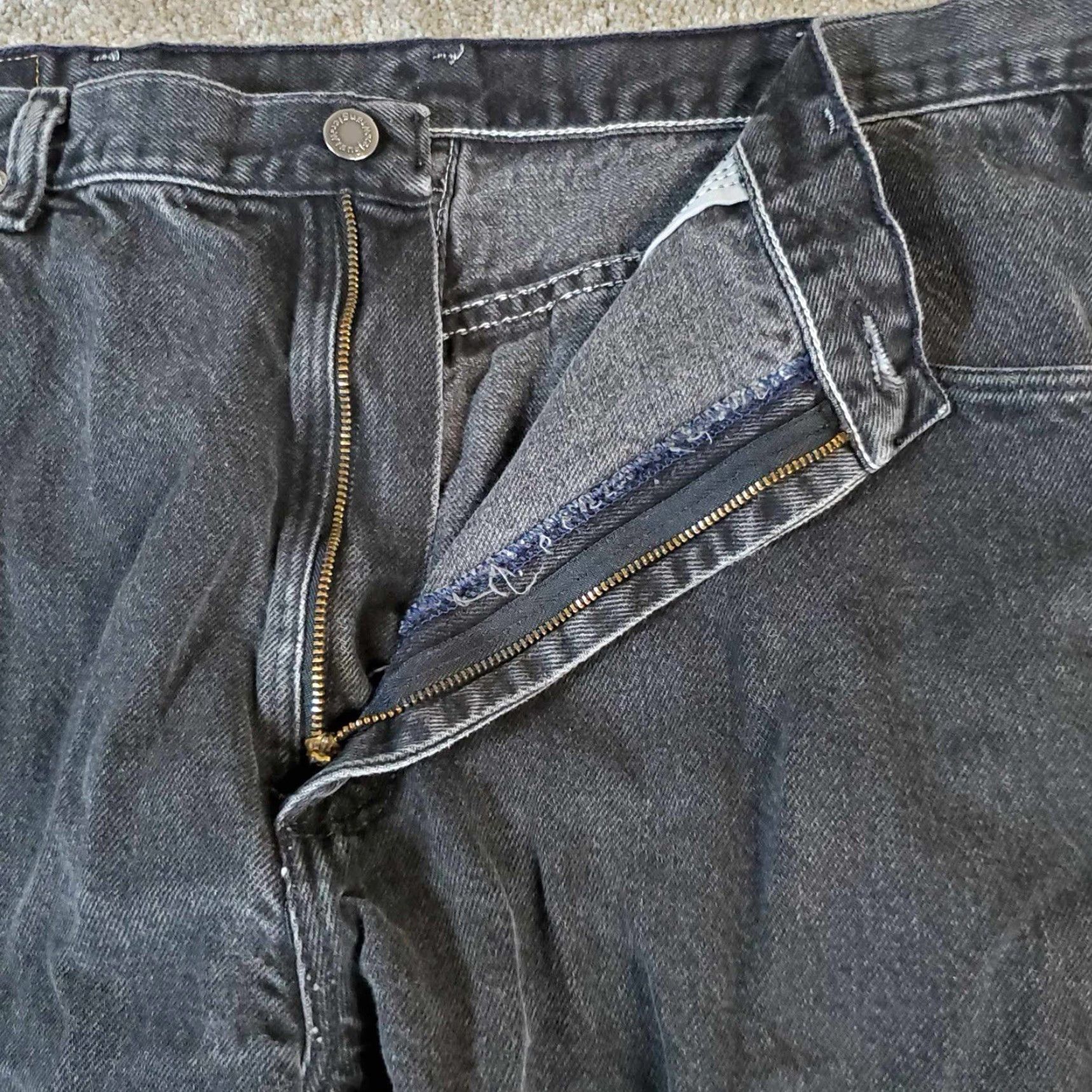 Wrangler VINTAGE Wrangler Jeans 38x29 Black Faded Cowboy Western USA Rodeo Wrangler Cowboy Cut Mens Jeans Regular 38 Black Cotton Denim 5-Pocket USA Cowboy Size US 38 / EU 54 - 4 Thumbnail