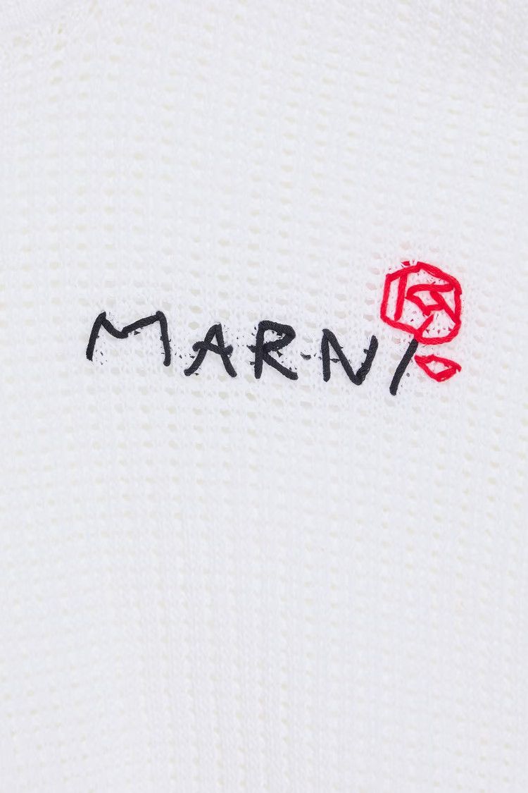 Marni o1y1125 Crewneck Sweater in White Size M / US 6-8 / IT 42-44 - 4 Thumbnail