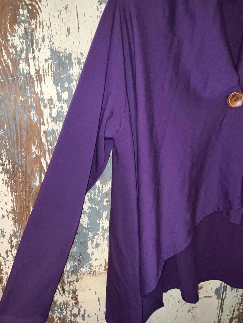 Designer Bobeau Womens One Button Cardigan Size Medium Purple Size M / US 6-8 / IT 42-44 - 2 Thumbnail