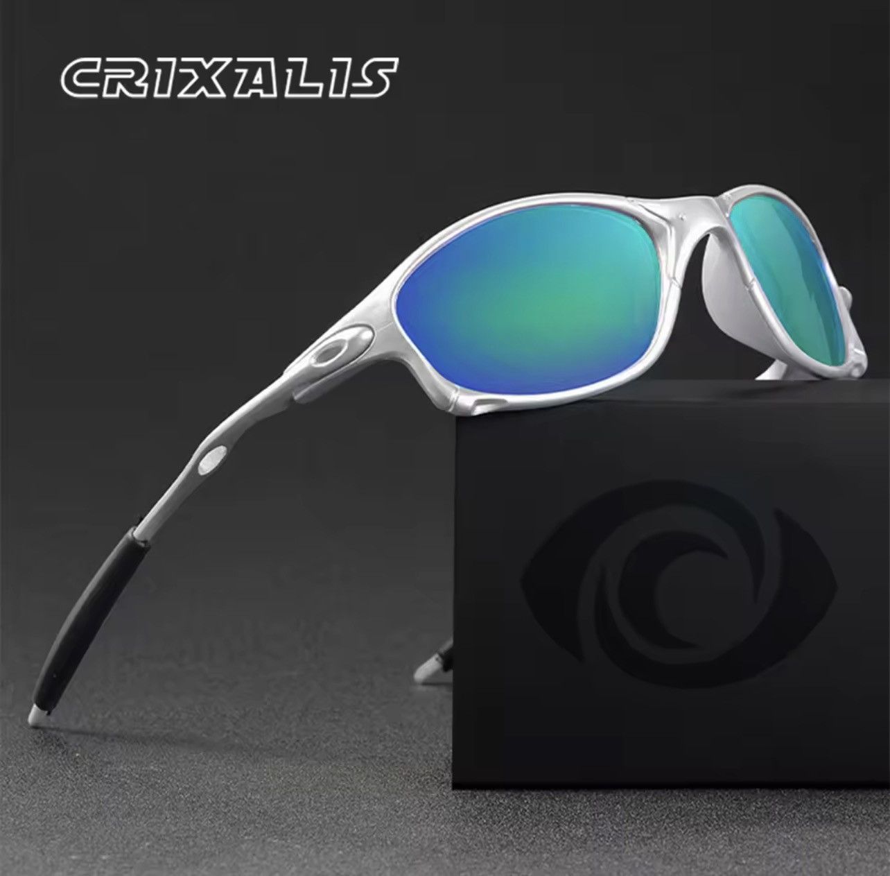 Other CRIXALIS Y2K Green Mirror Rectangle Sunglasses Men UV400 Size ONE SIZE - 1 Thumbnail