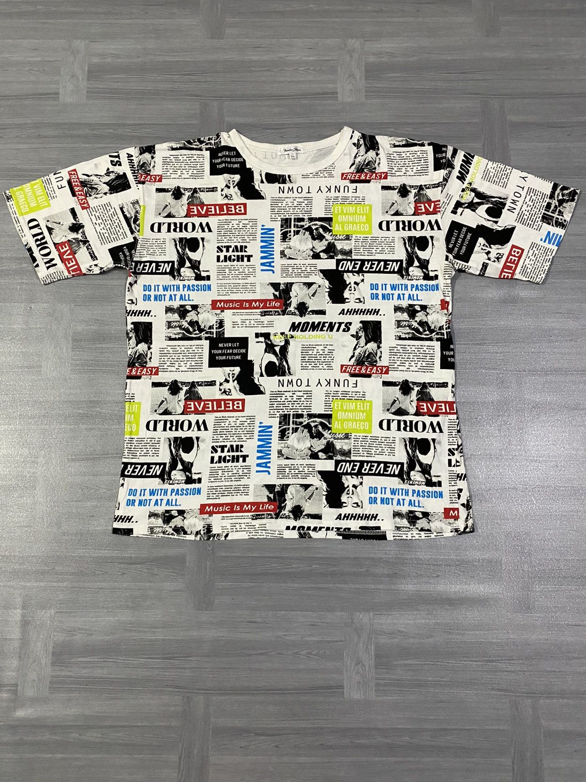 Japanese Brand Thunder Storm Newspaper Headlines Tees Size US XL / EU 56 / 4 - 1 Thumbnail