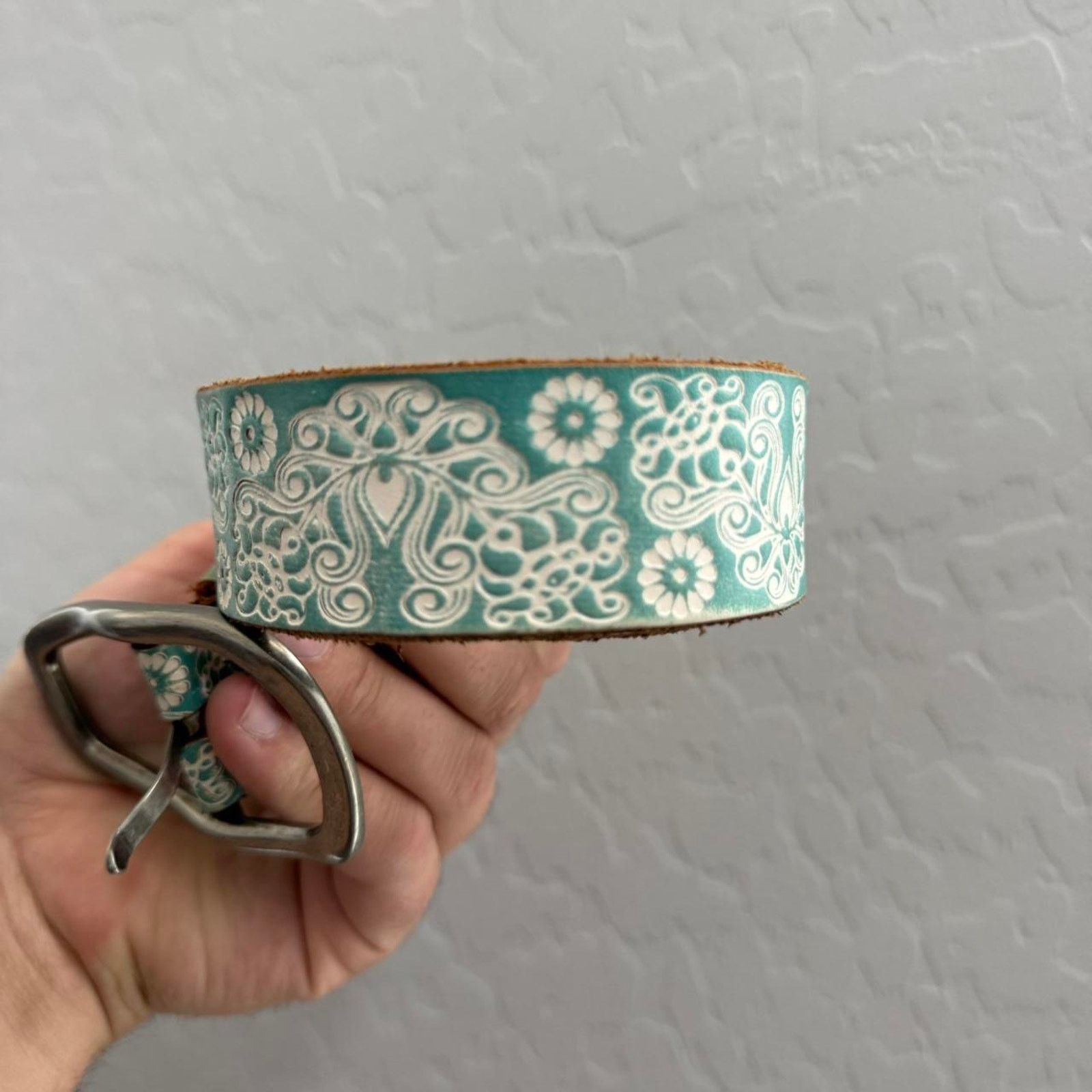Levi's Vintage Levis Leather Embossed Floral Belt Size ONE SIZE - 3 Thumbnail