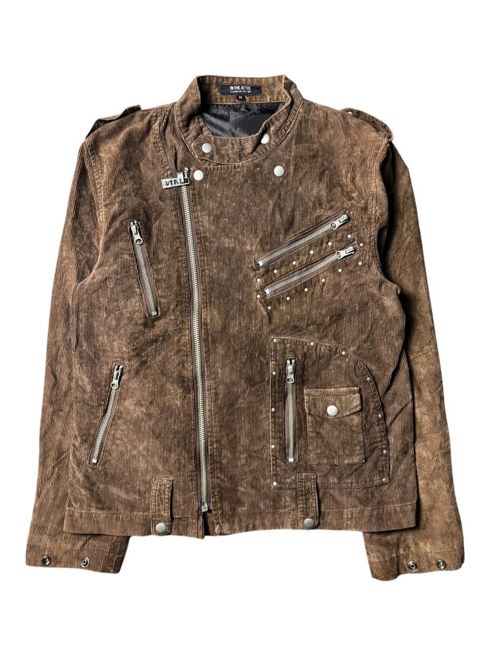 In The Attic 2000s In The Attic Asymmetric Corduroy Studded Riders Jacket Size US M / EU 48-50 / 2 - 1 Thumbnail