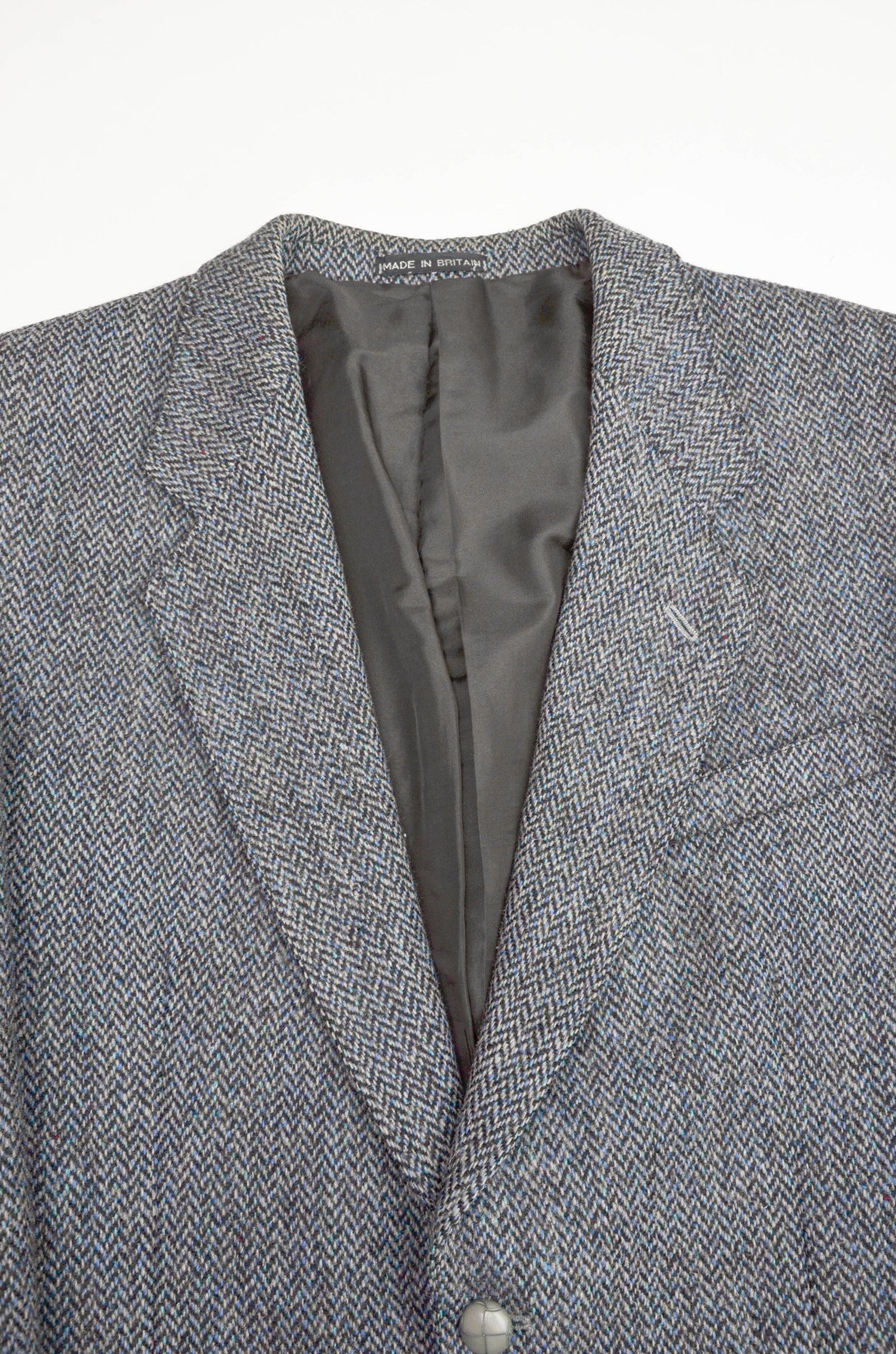 Harris Tweed Harris Tweed Herringbone Wool Blazer Grey Blue - Size 42R Size 42R - 6 Thumbnail