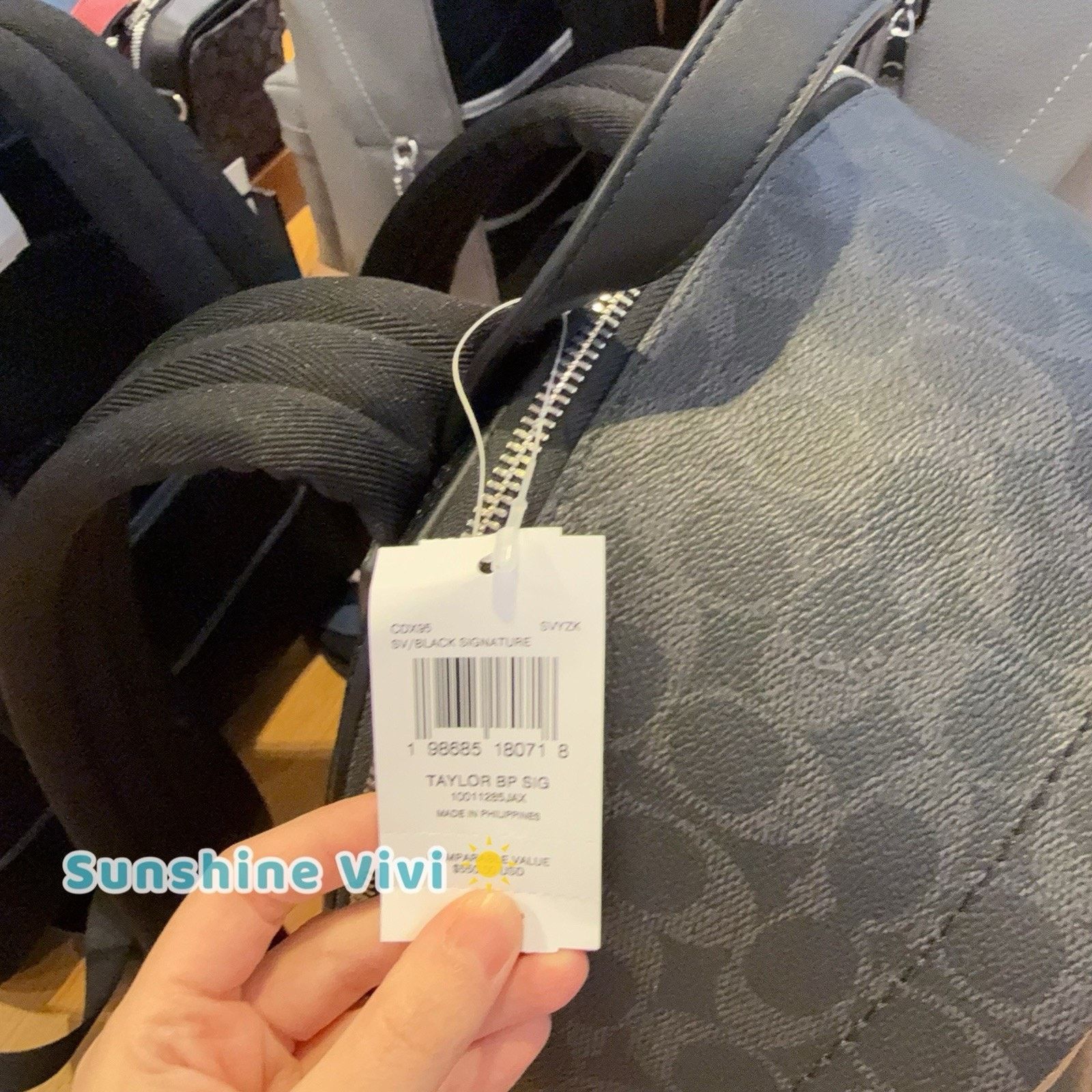 Coach NWT Coach Taylor Backpack Silver/Black Signature CDX95 Size ONE SIZE - 2 Thumbnail