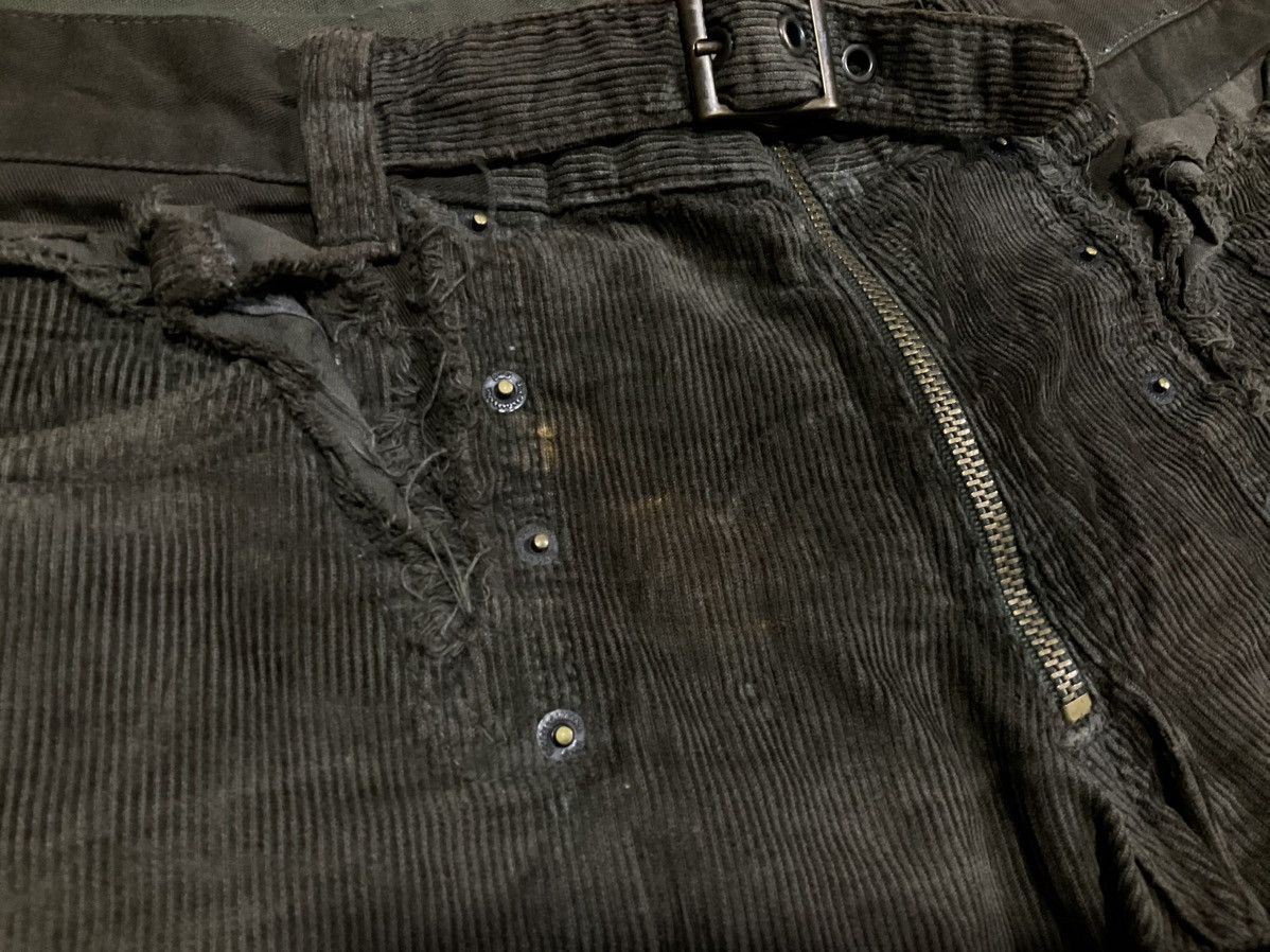 Dolce & Gabbana 🔥Y2K Archived D&G Frayed Corduroy Rebuild Pants Rivet Belt Size US 38 / EU 54 - 6 Thumbnail