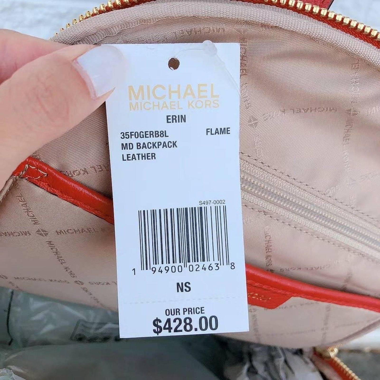 Michael Kors Michael Kors Erin 35F0GERB8L Medium Leather Backpack Flame Size ONE SIZE - 5 Thumbnail