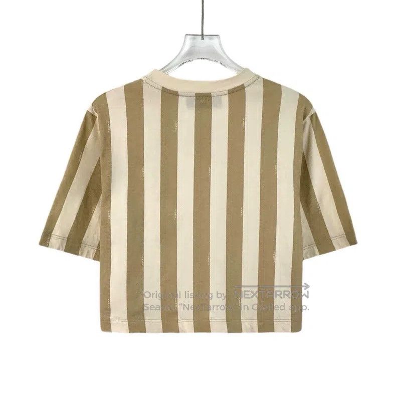 Fendi Fendi Color-Blocked Striped Logo Badge Cotton Crewneck Sho Size S / US 4 / IT 40 - 2 Thumbnail