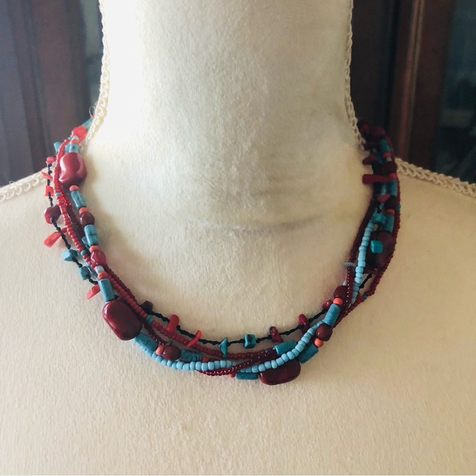 Jewelry Southwestern faux red coral and howlite jewelry set Size ONE SIZE - 3 Thumbnail