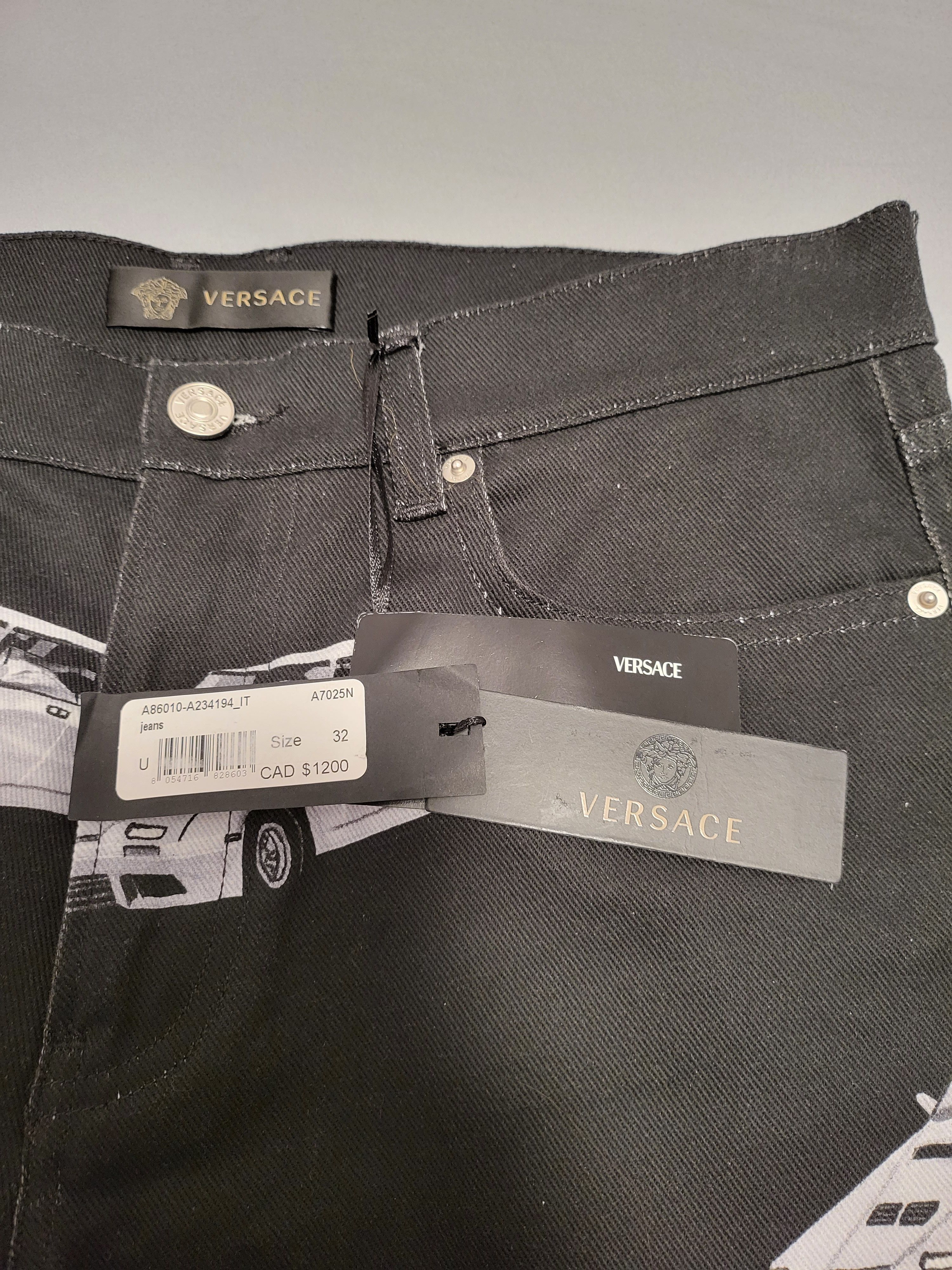 Versace 18CM Car Print Cotton-Blend Jeans Size US 32 / EU 48 - 9 Thumbnail