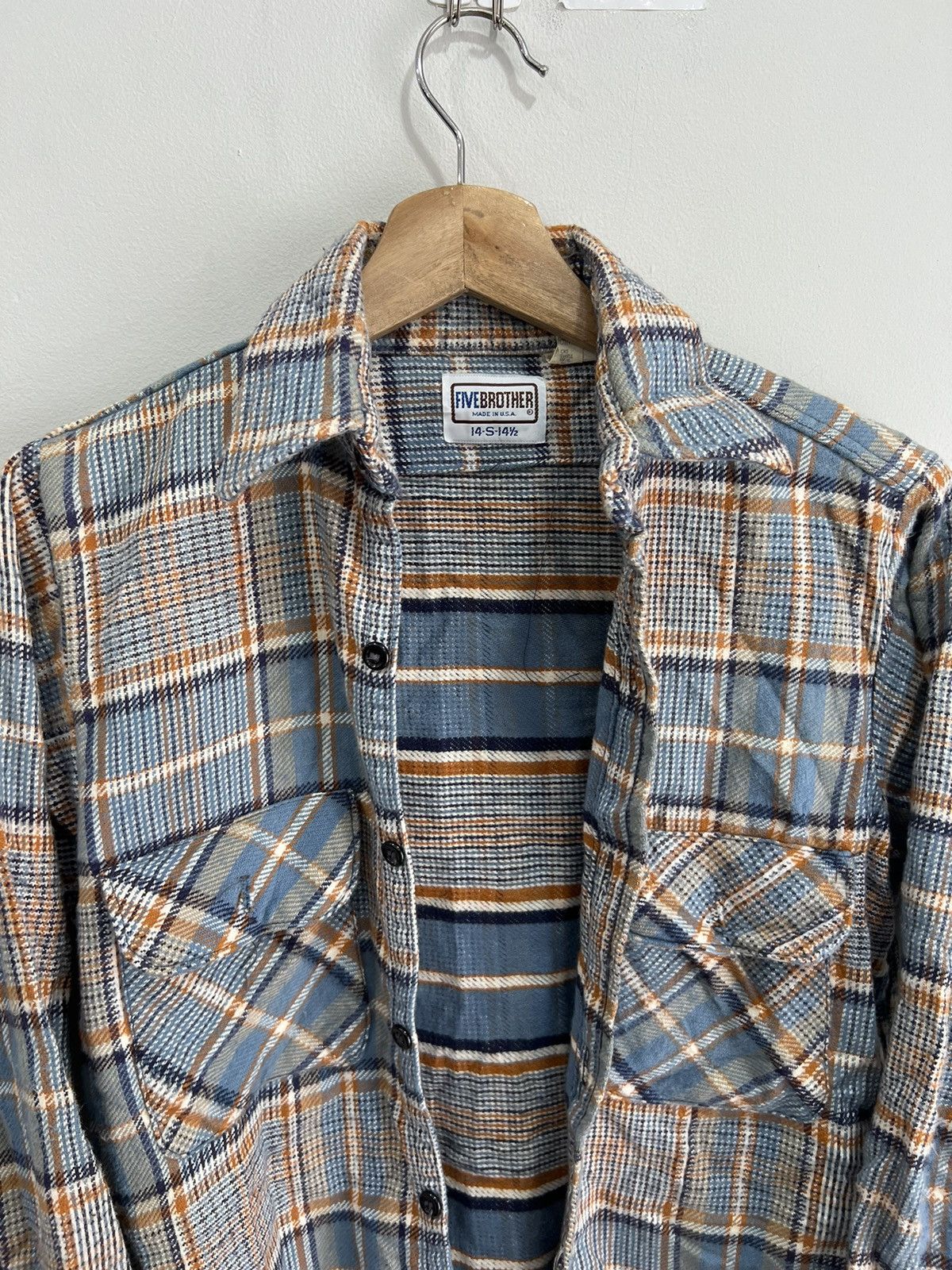 FiveBrother Vintage Five Brother Plaid Flannel Button Up Shirt Size US S / EU 44-46 / 1 - 3 Thumbnail