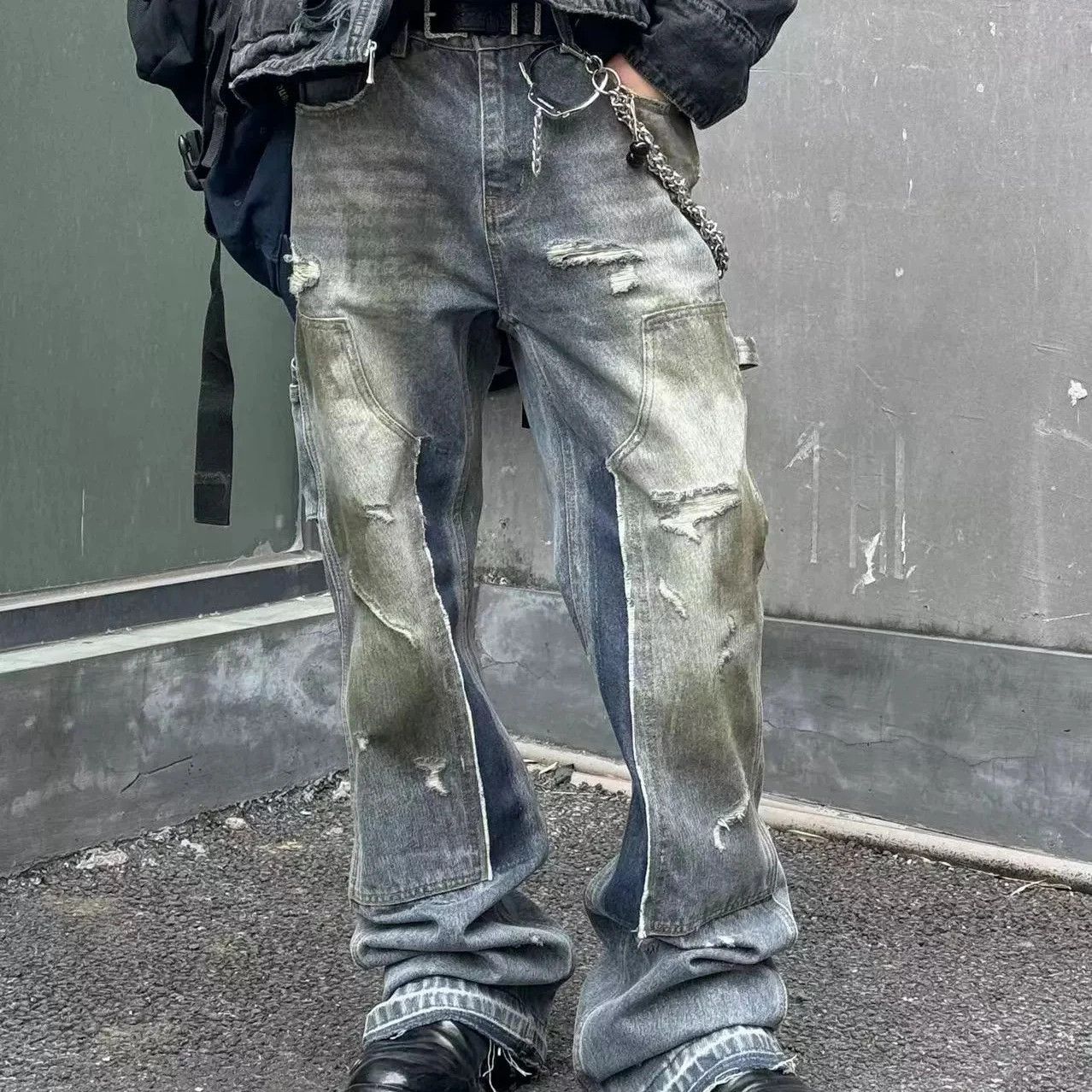 Streetwear Handmade Mud Dyed Dirty Blue