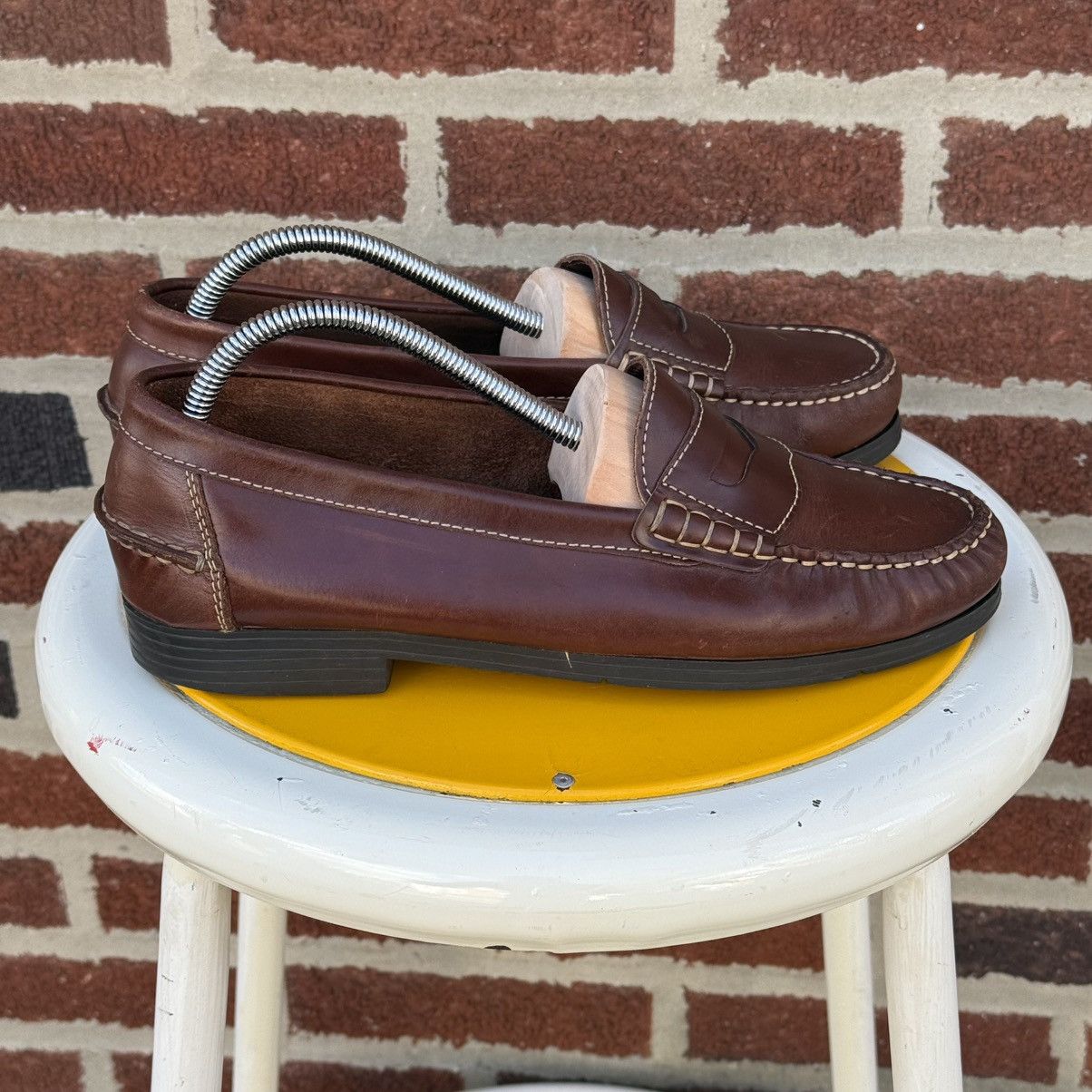 Cherokee × Vintage Vintage Cherokee SOX Patent Brown Leather Penny Loafers Size US 9.5 / EU 42-43 - 7 Thumbnail