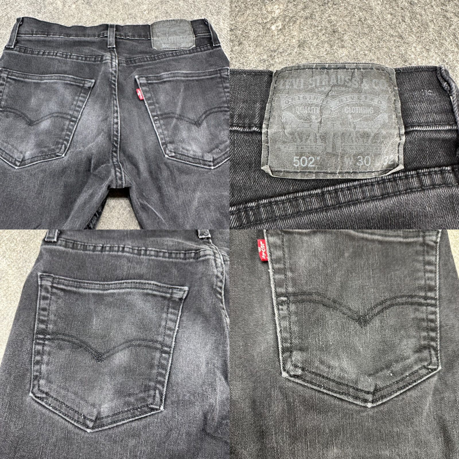 Levi's Levi's 502 Jeans Men 30x32 Black Tapered Leg Stretch Denim Modern Fit Regular Dark Wash Size US 30 / EU 46 - 8 Thumbnail