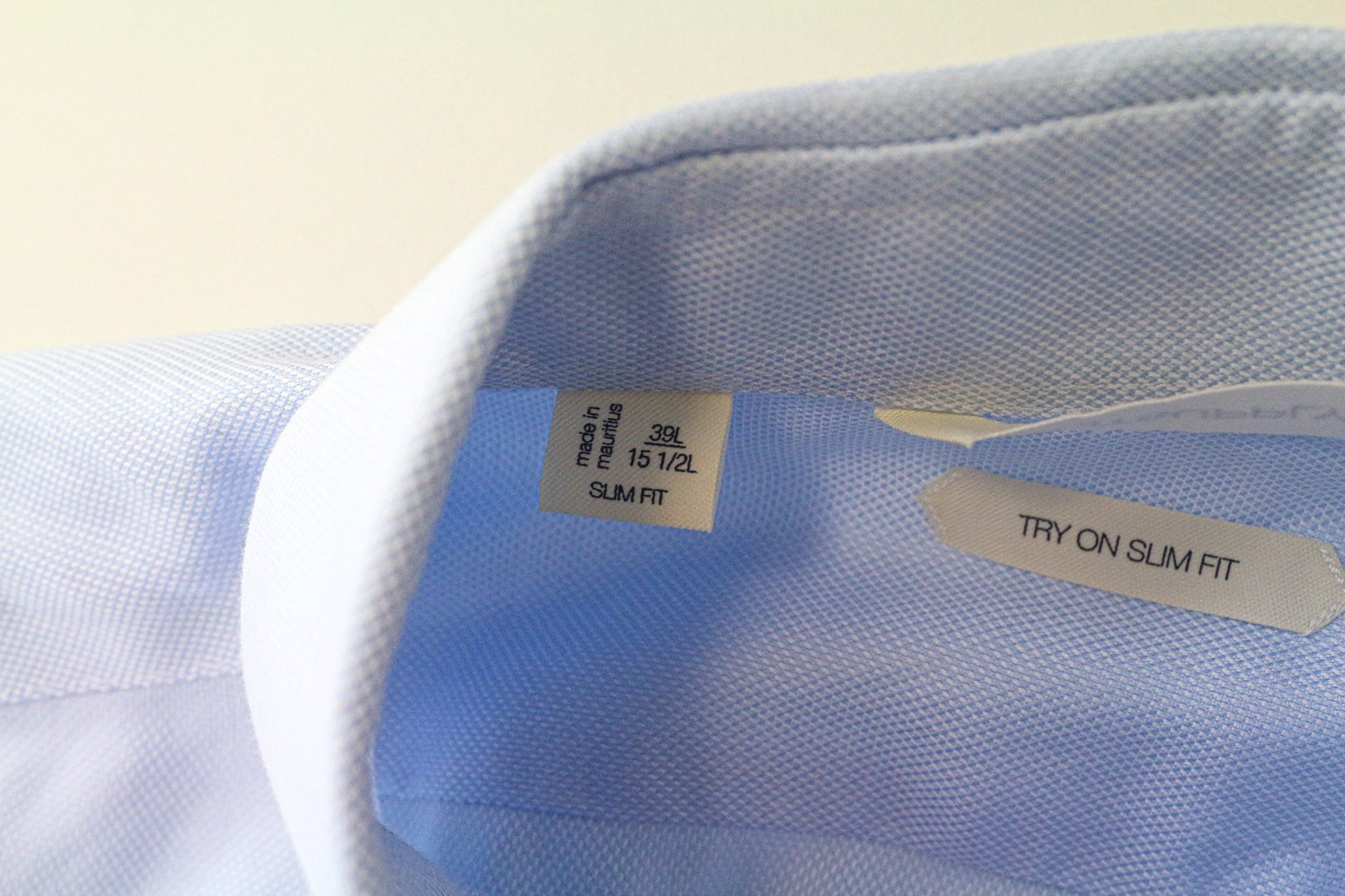 Suitsupply 39L/15 1/2L Slim Blue Cotton Cutaway Shirt 79308 Size 40R - 5 Thumbnail