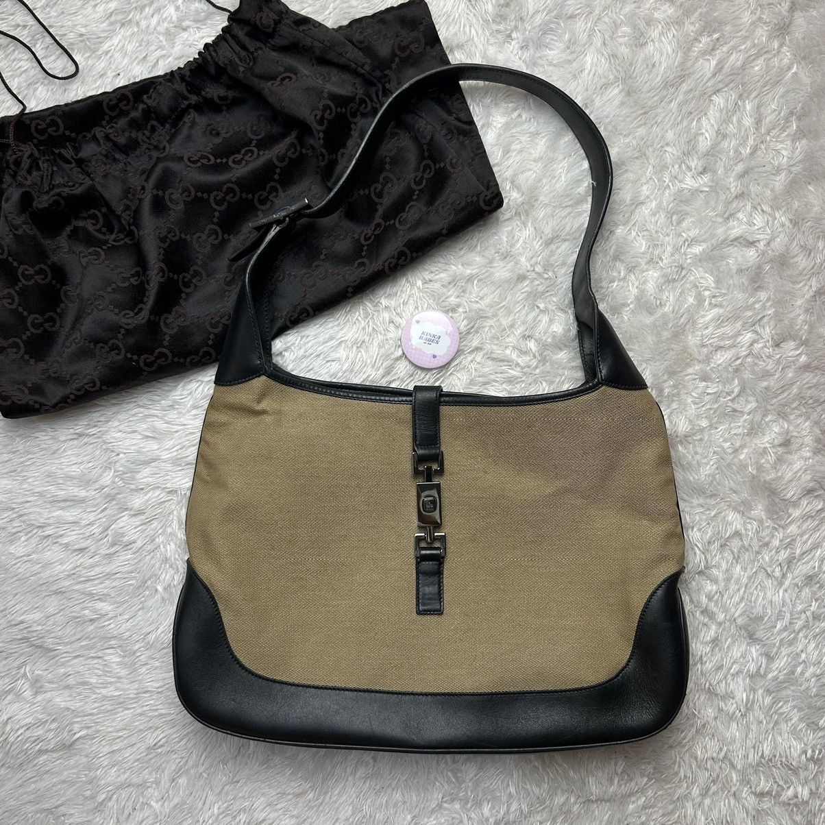 Gucci Gucci Jackie Brown nude black leather shoulderbag Size ONE SIZE - 1 Thumbnail
